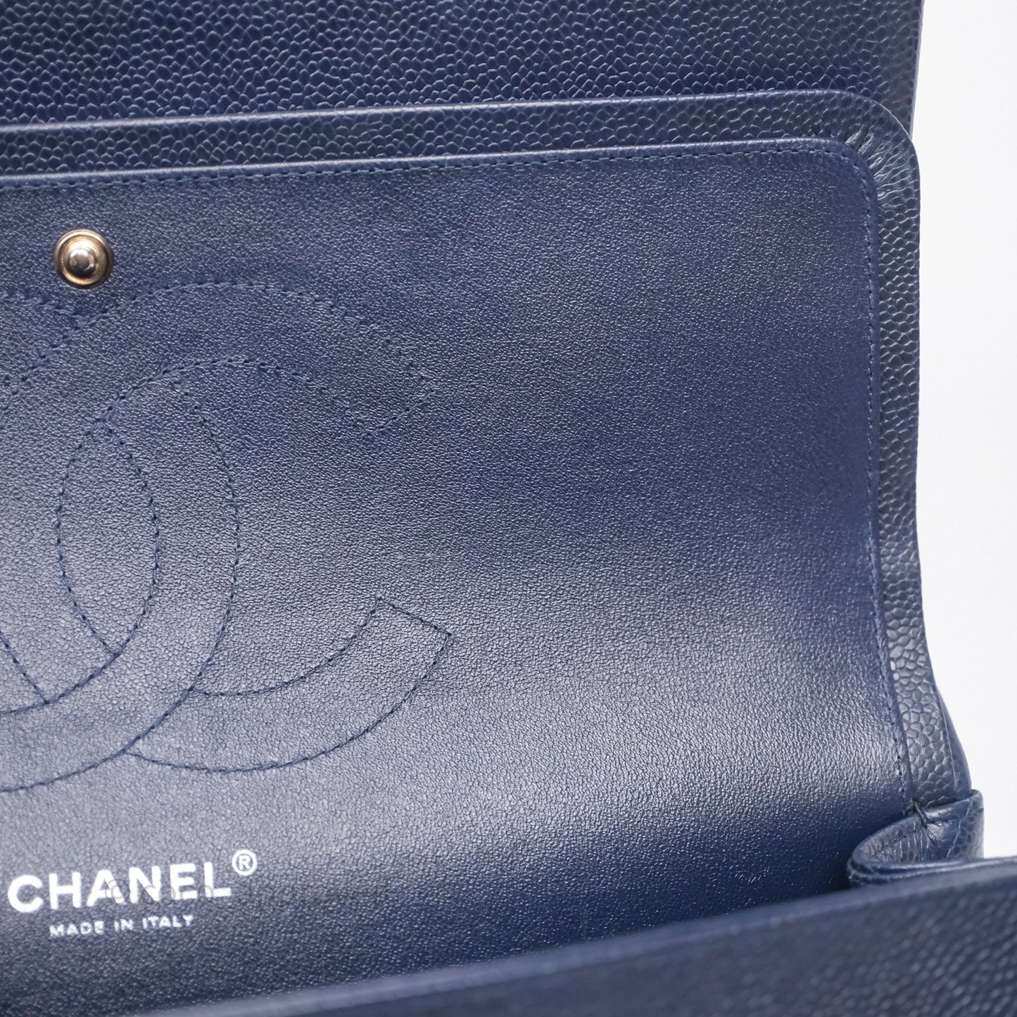 Chanel Jumbo Double Flap Navy Caviar Silver Hardware⁣⁣