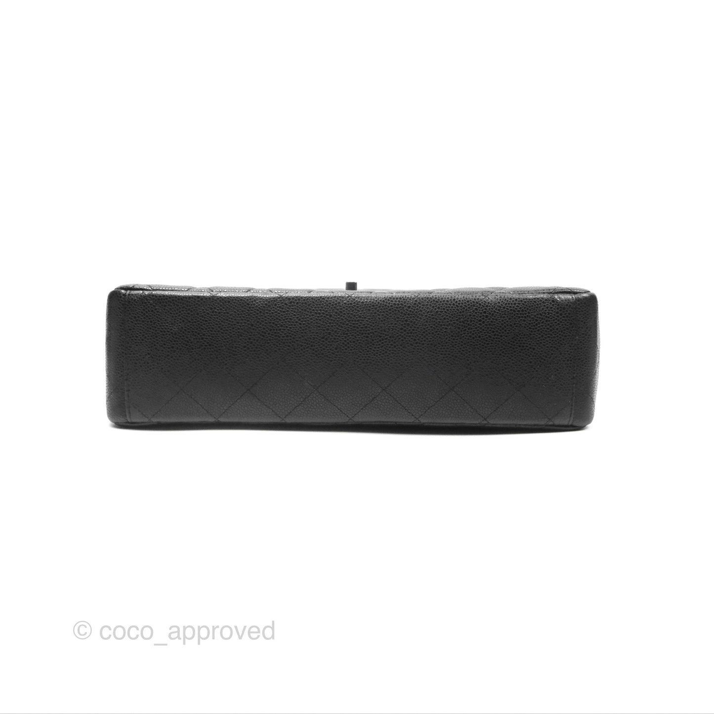 Chanel Quilted Maxi Single Flap Black Caviar Silver Hardware