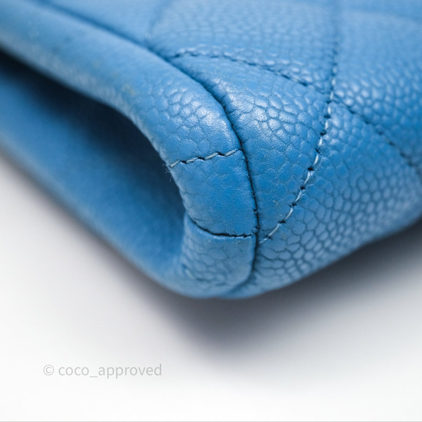 Chanel Quilted Clutch with Chain Caviar Azul Sliver Hardware