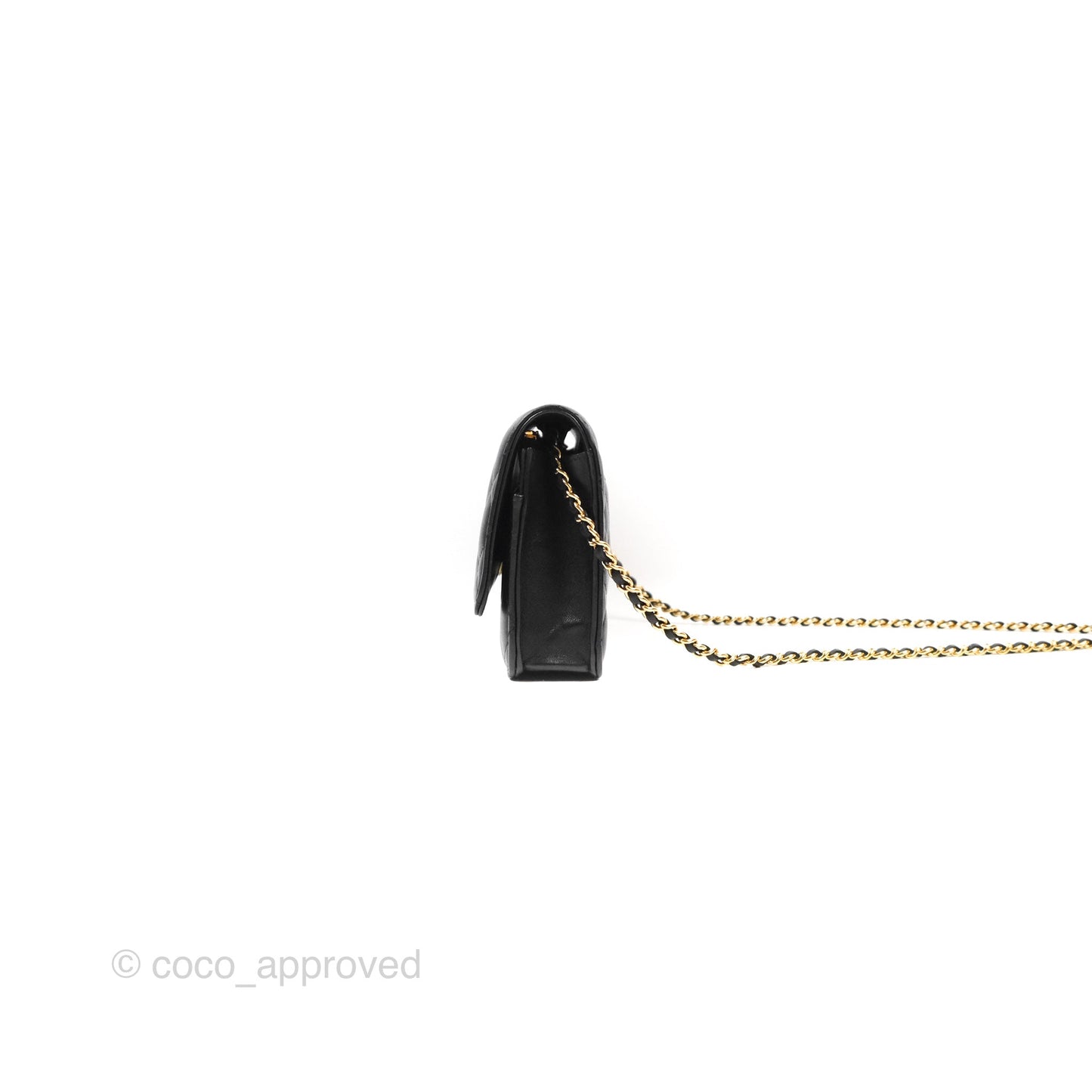 Chanel Classic Quilted Wallet on Chain WOC Black Lambskin Gold Hardware