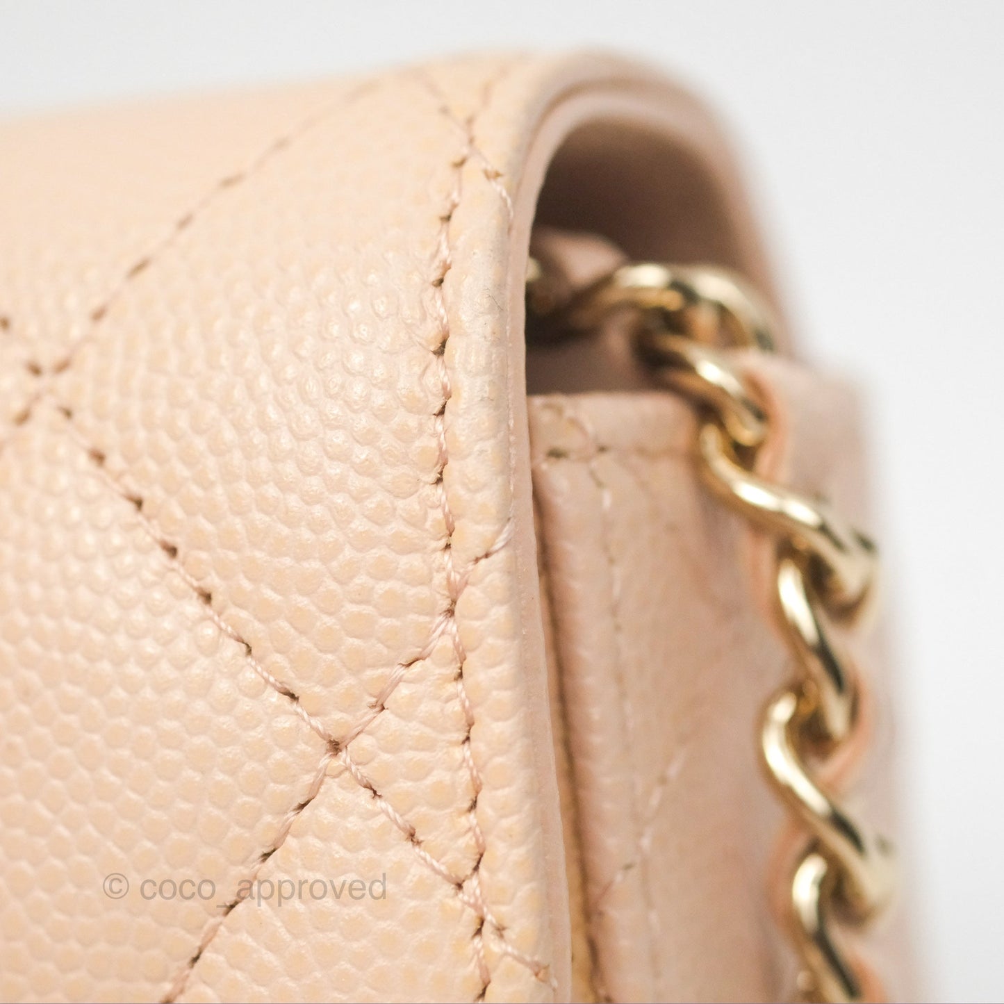 Chanel Mini Clutch With Chain Light Pink Caviar Gold Hardware