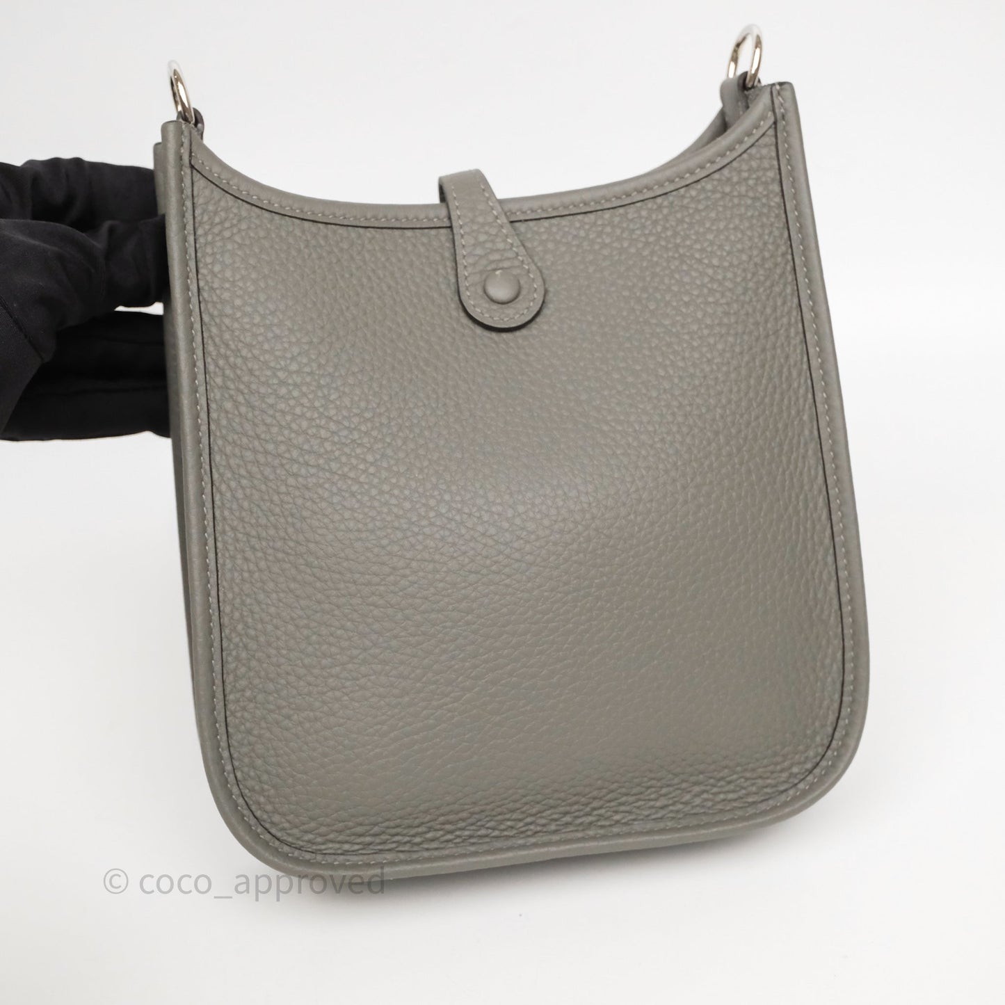 Hermès Mini Evelyne 16 Gris Meyer 0L Clemence Palladium Hardware