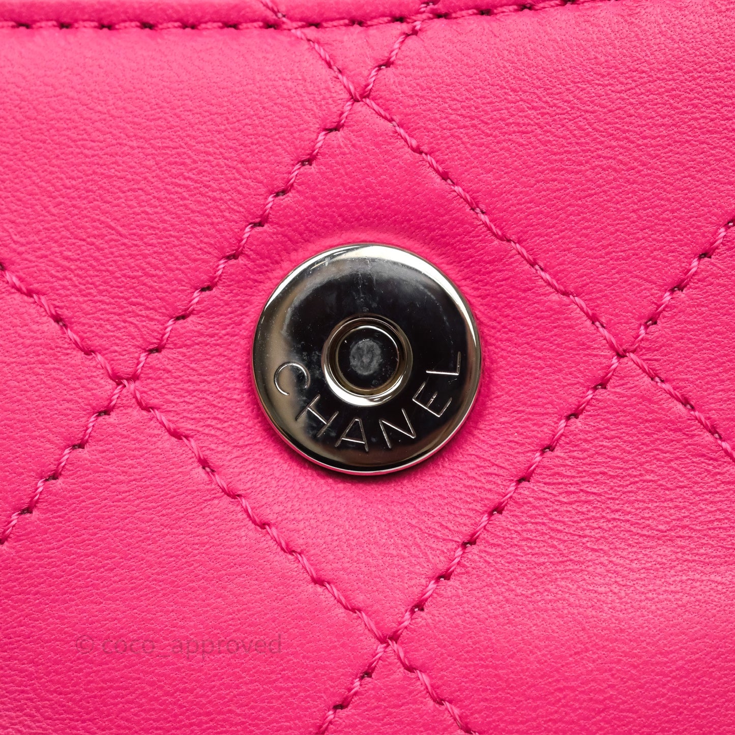 Chanel Stitched Double Flap Bag Pink Calfskin Silver Hardware