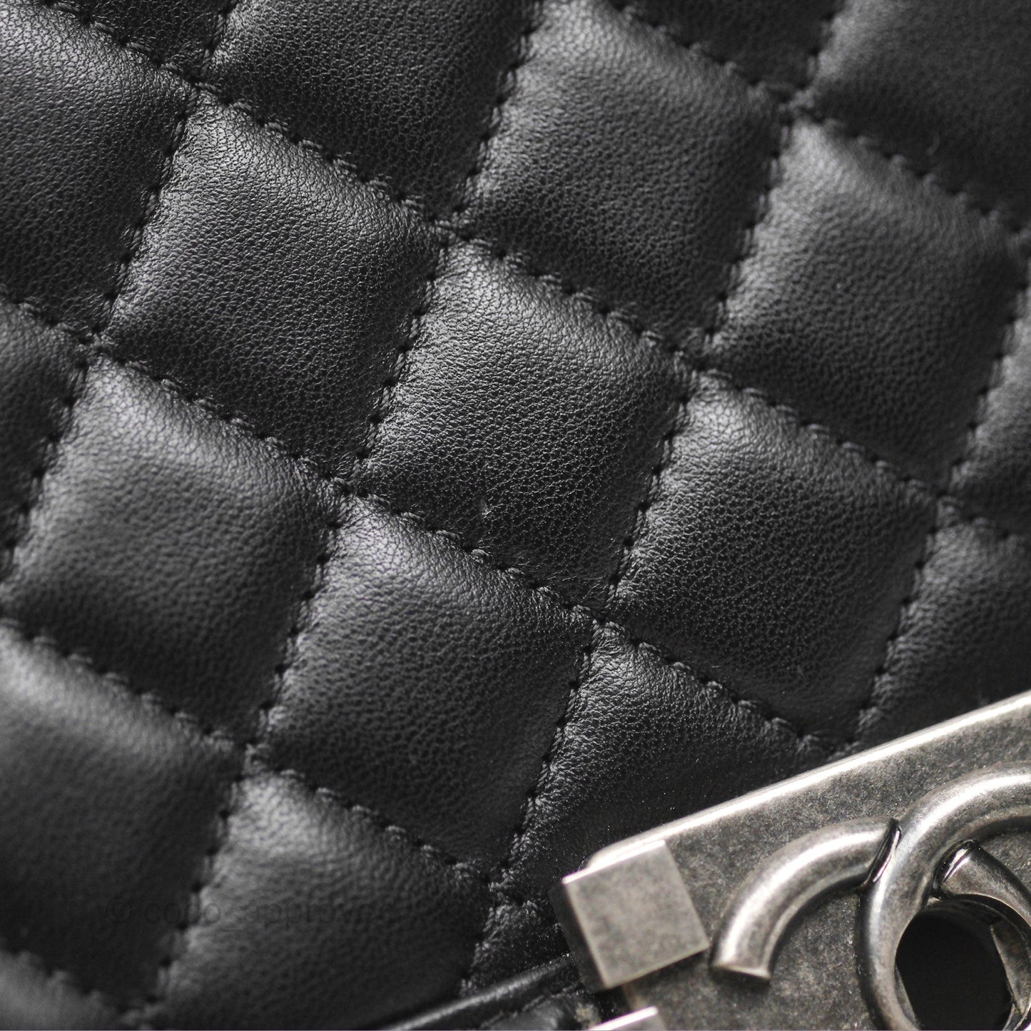 Chanel Medium Boy Quilted Black Lambskin Ruthenium Hardware