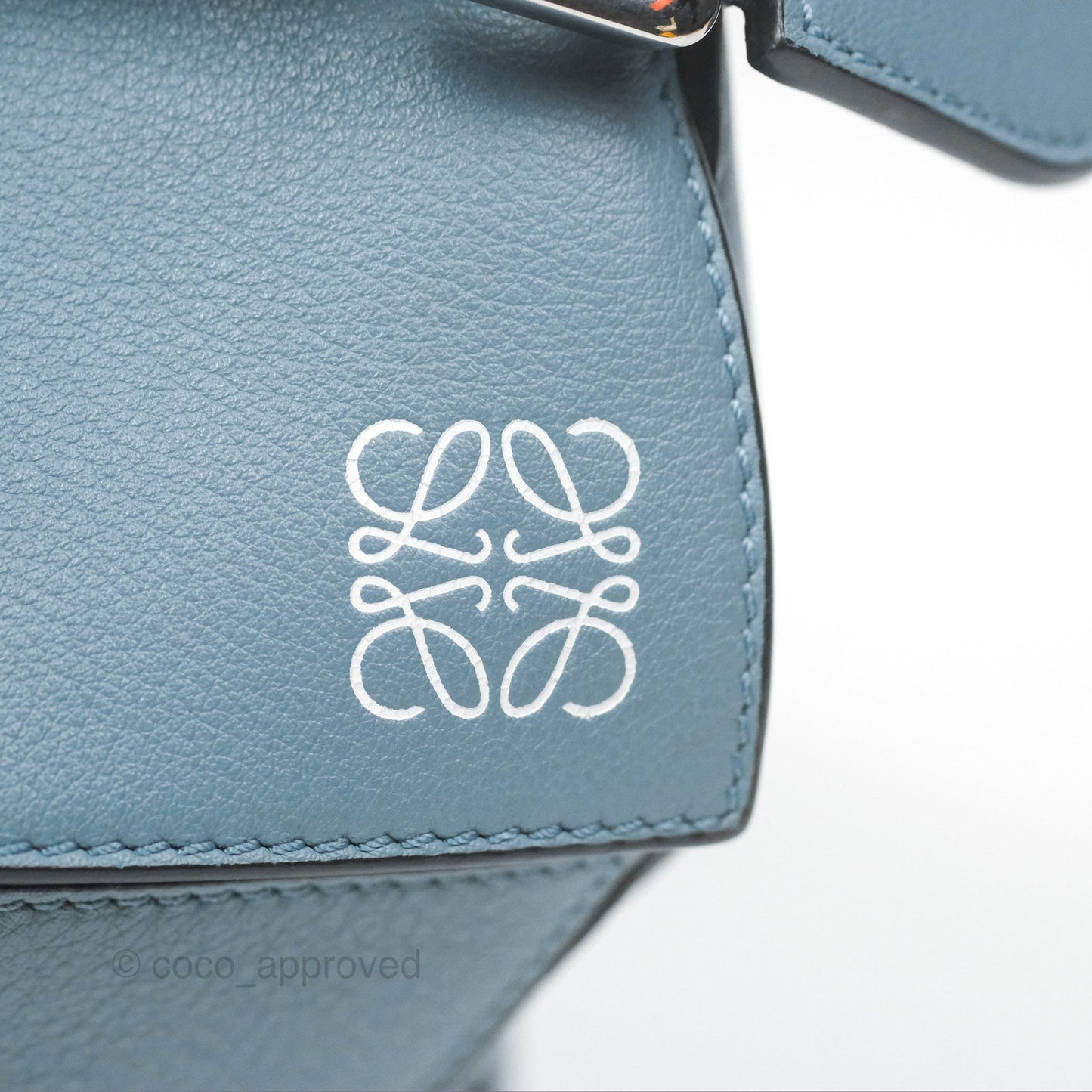 Loewe Small Puzzle Bag Stone Blue Calfskin