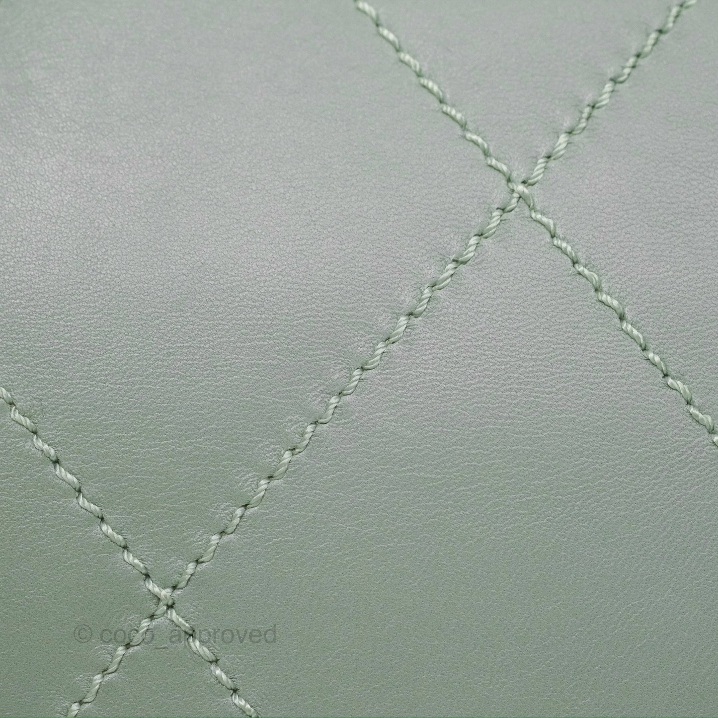 Chanel CC East West Flap Bag Lambskin Mint Green Silver Hardware