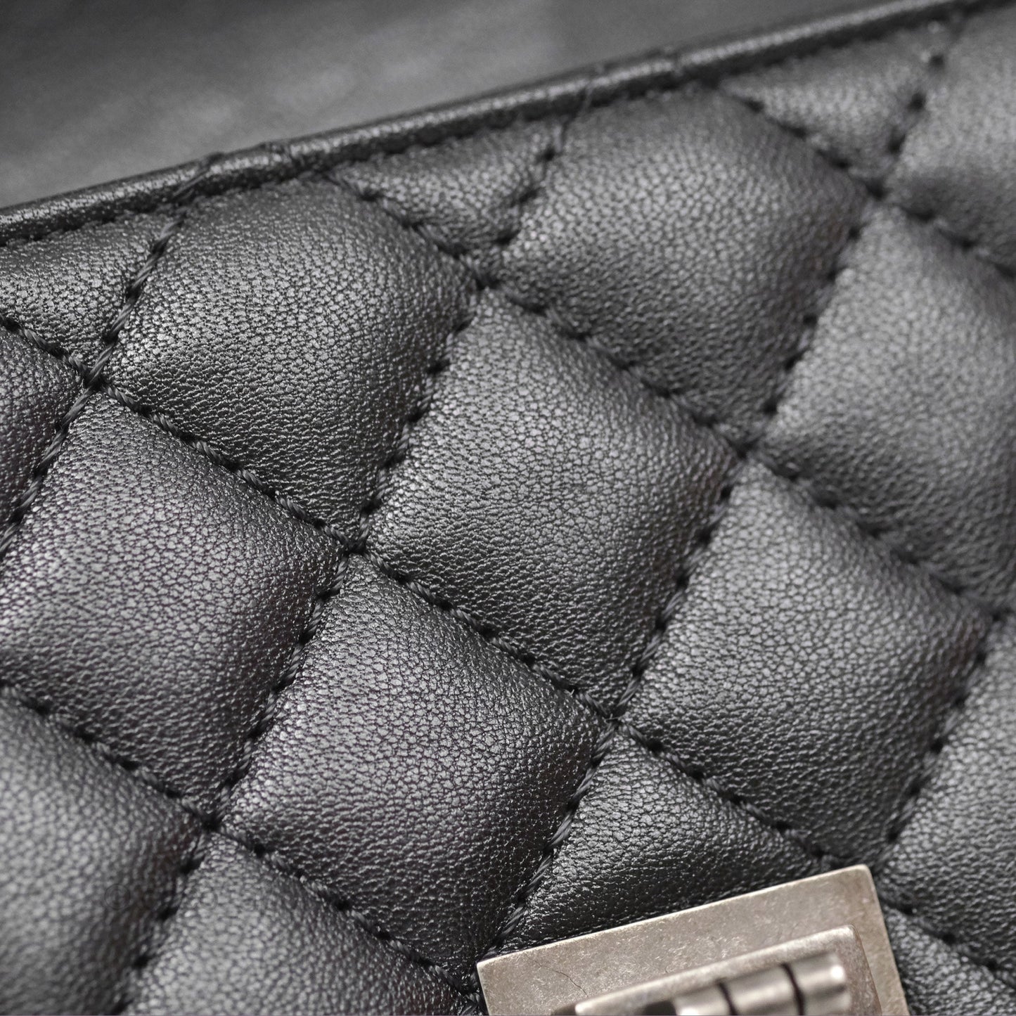 Chanel Mini Reissue 224 Dark Grey Grained Calfskin Ruthenium Hardware