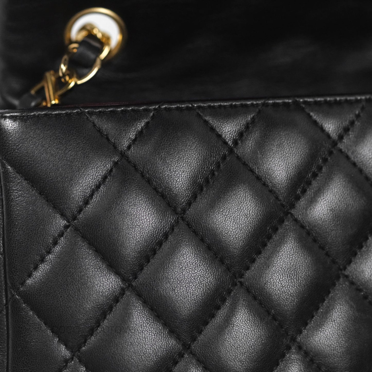Chanel Quilted East West Flap Bag Black Lambskin Gold Hardware
