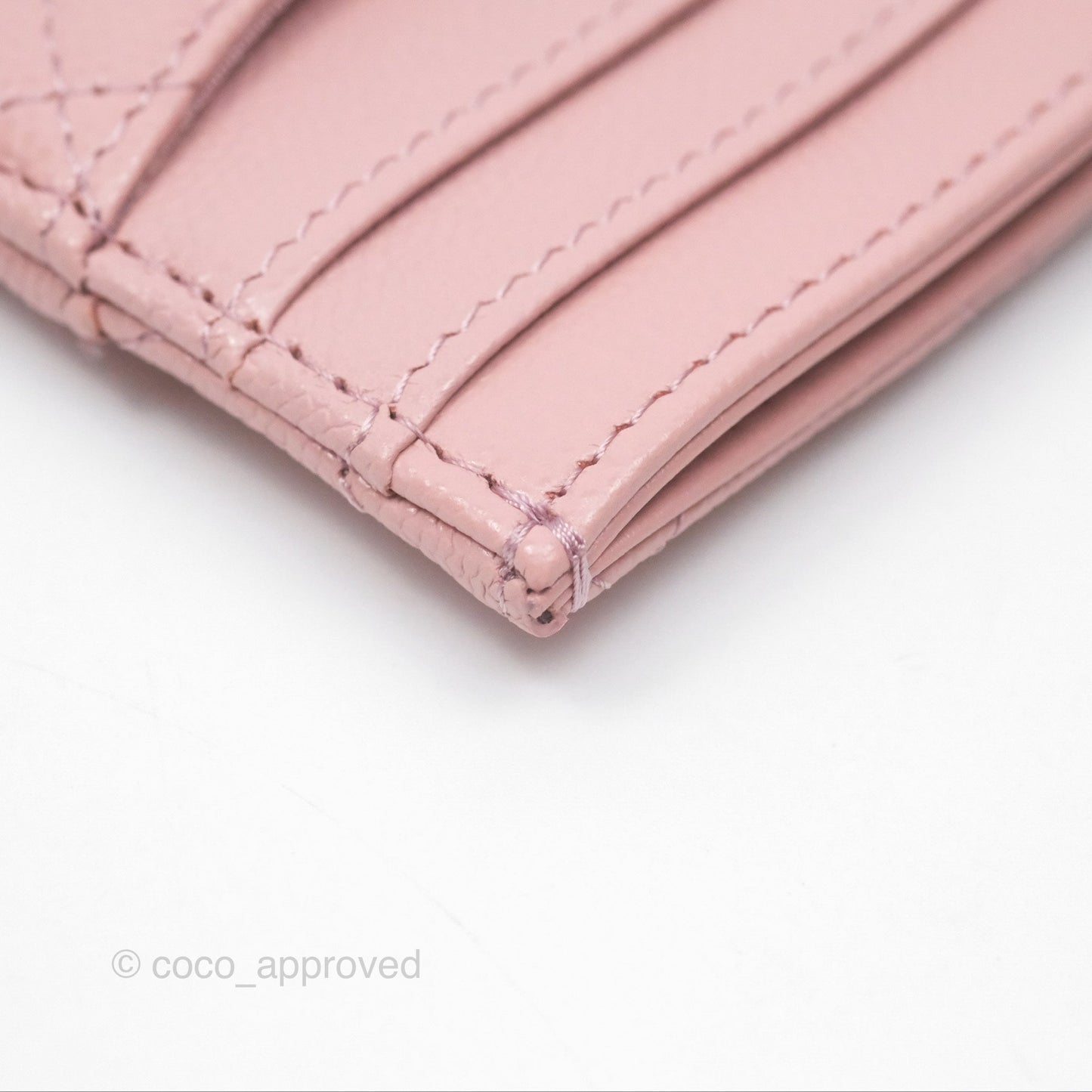 Chanel CC Resin Stone Card Holder Pink Caviar 23K