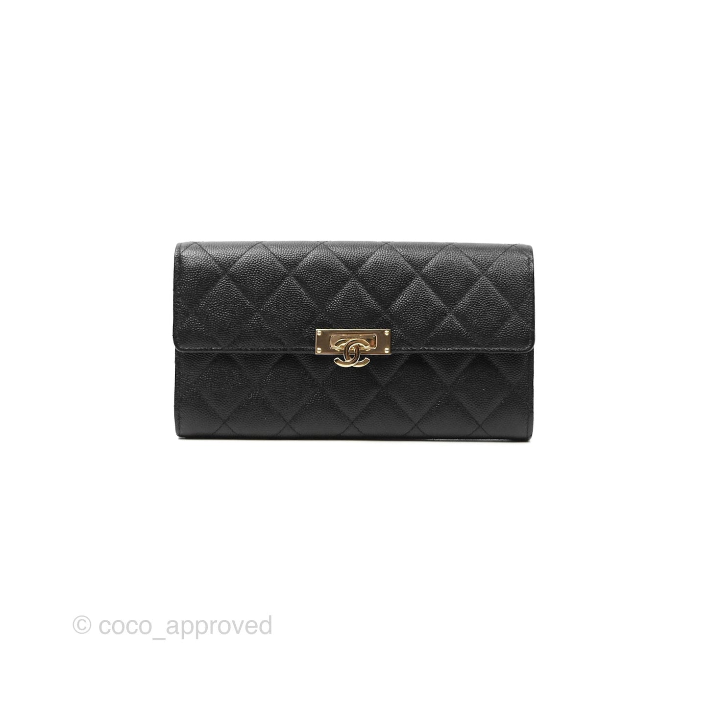 Chanel Golden Class Black Caviar Wallet Gold Hardware