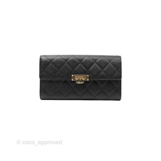 Chanel Golden Class Black Caviar Wallet Gold Hardware