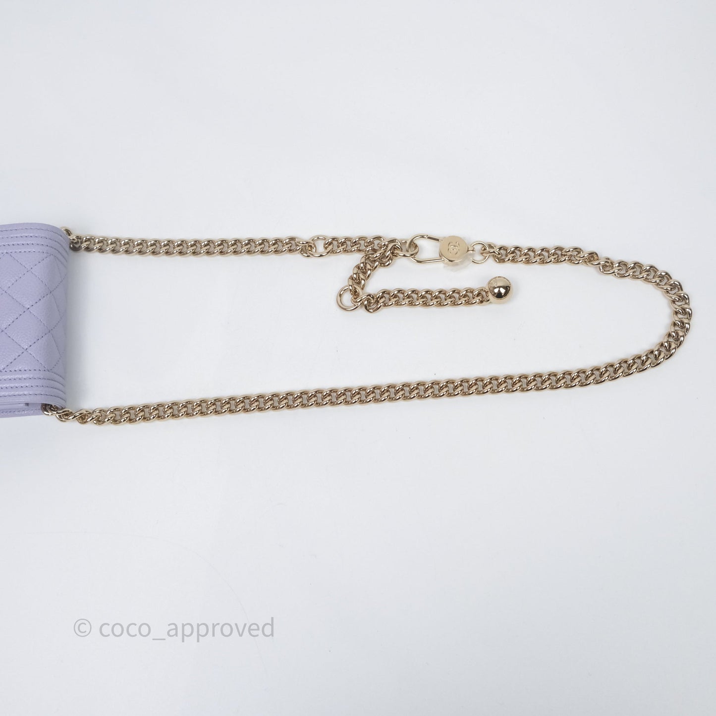 Chanel Quilted Boy Belt Bag Purple Caviar Gold Hardware