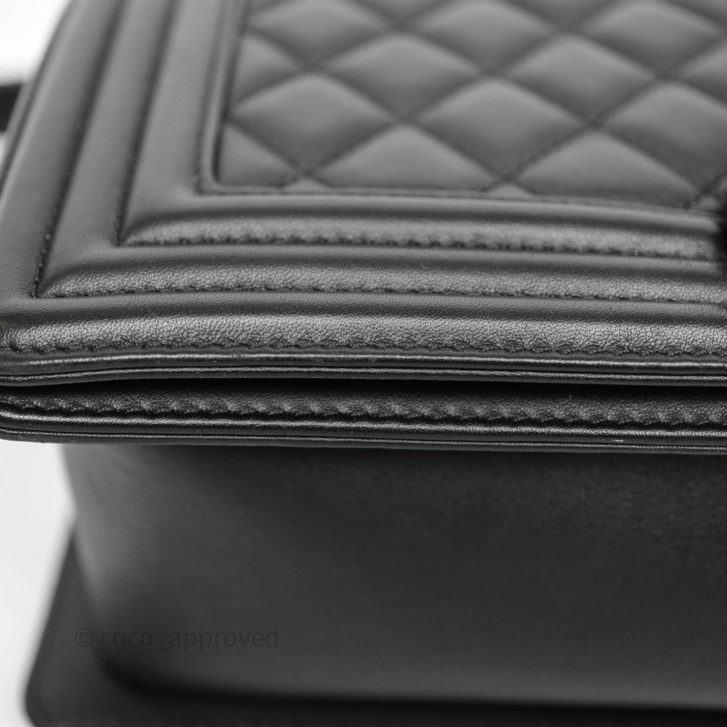 Chanel Quilted Medium Boy Black Calfskin Ruthenium Hardware