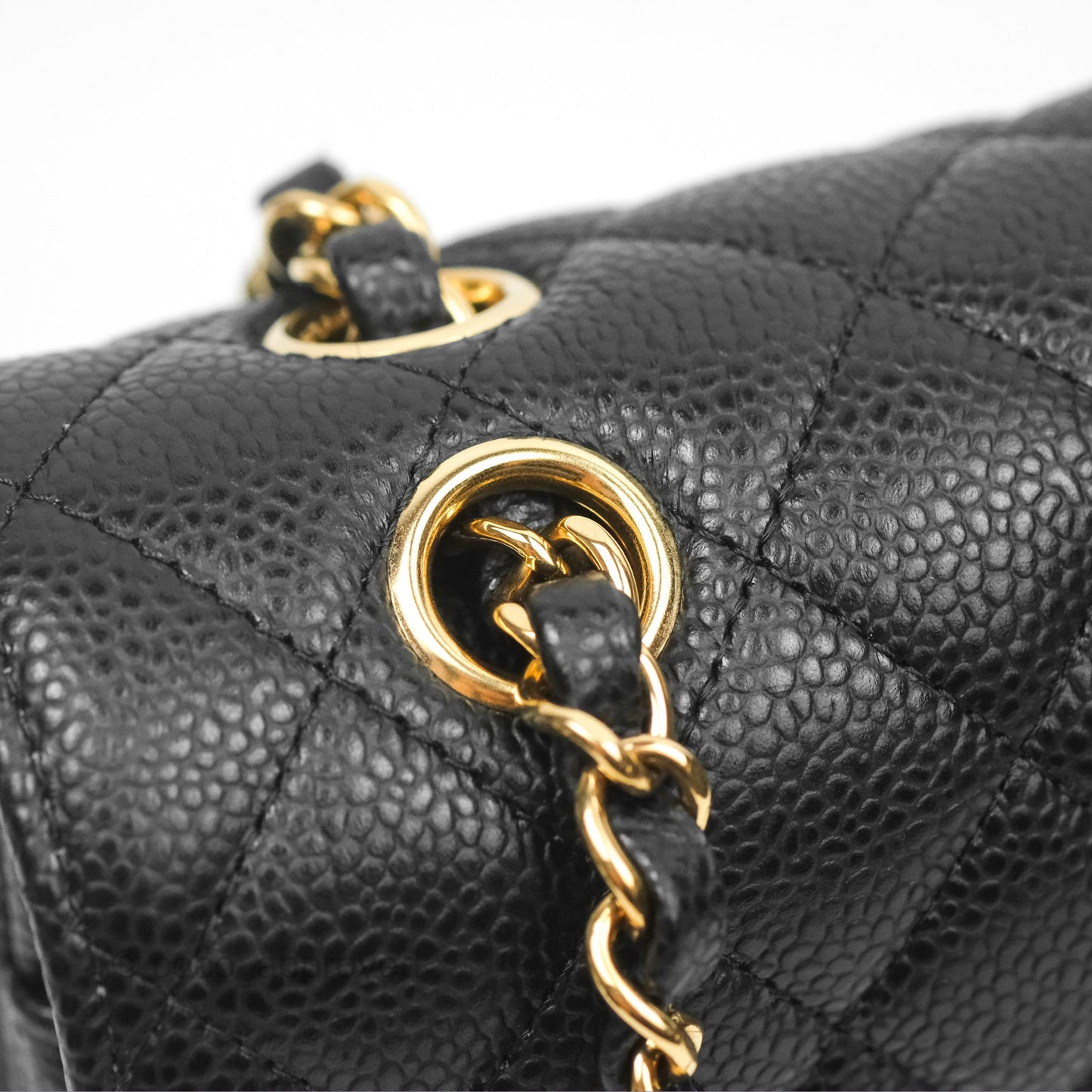 Chanel Small Classic Flap Quilted Black Caviar Gold Hardware