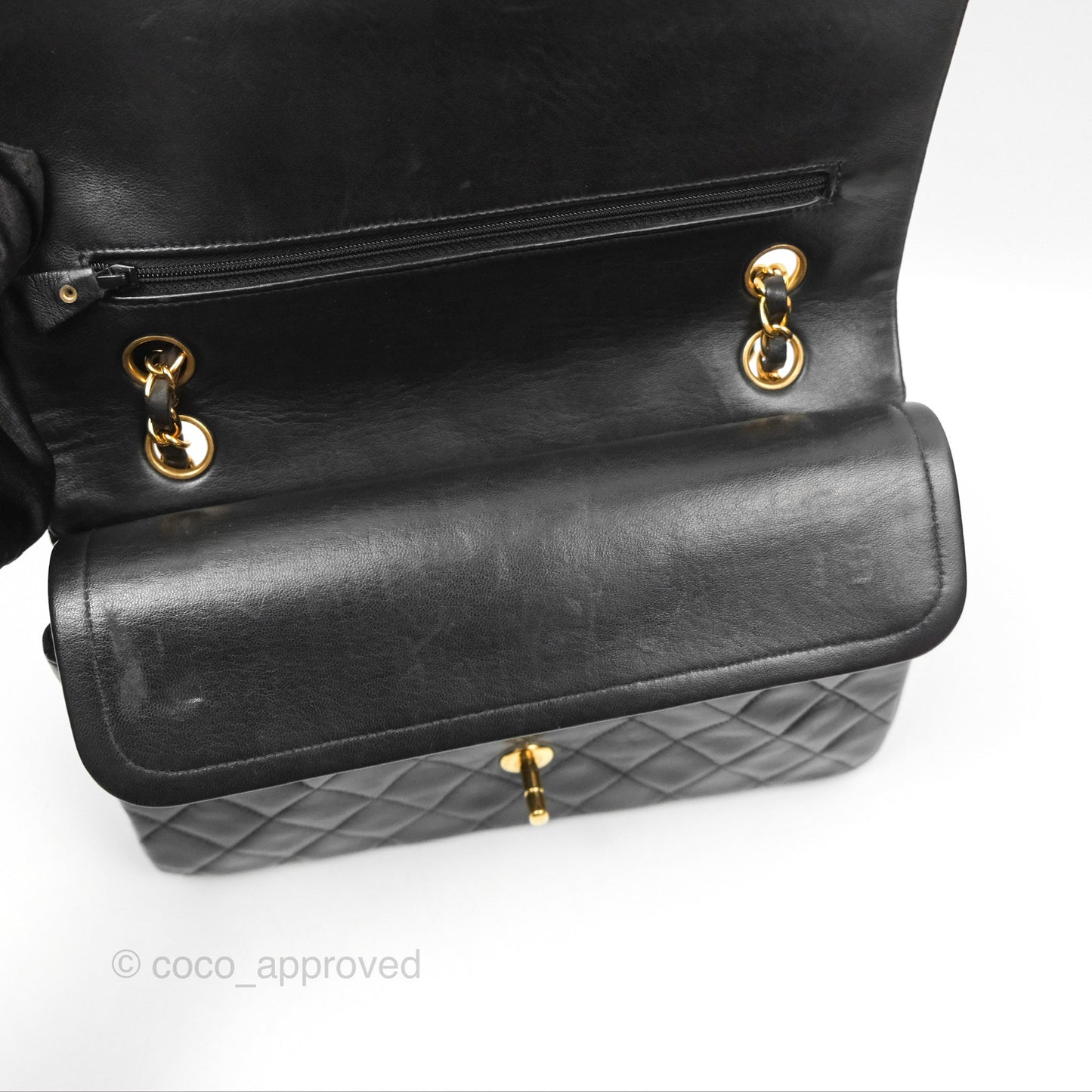 Chanel Vintage Classic Medium Flap Black Lambskin 24K Gold Hardware