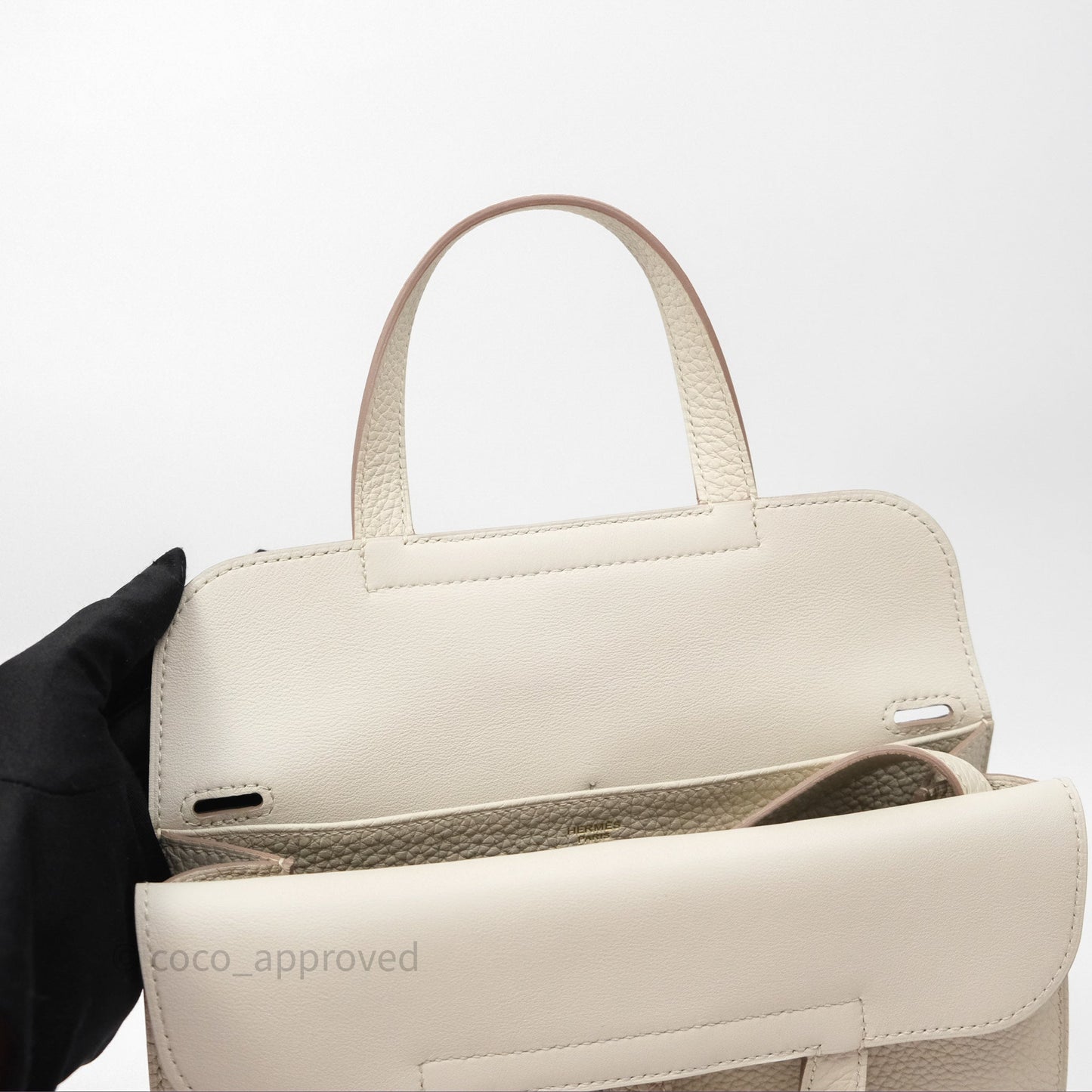 Hermès Halzan 25  Beton 8L Clemence Gold Hardware