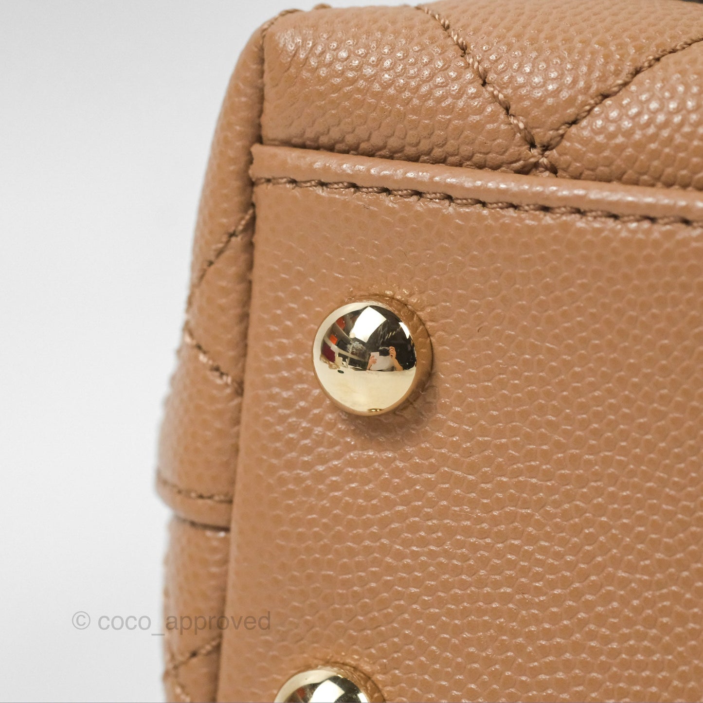 Chanel Mini Coco Handle Dark Beige Caviar Gold Hardware