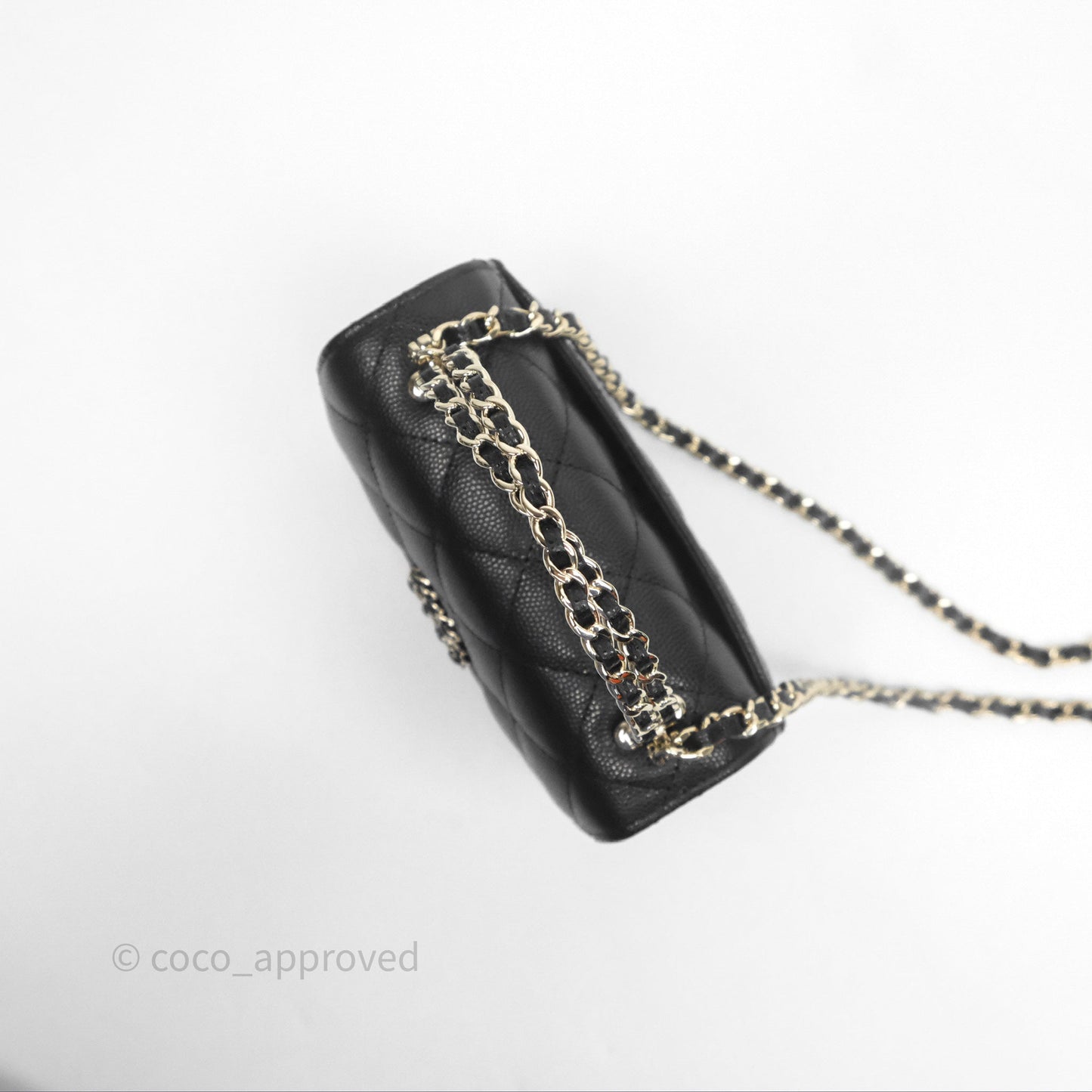 Chanel Kelly Clutch With Chain Black Caviar Gold Hardware