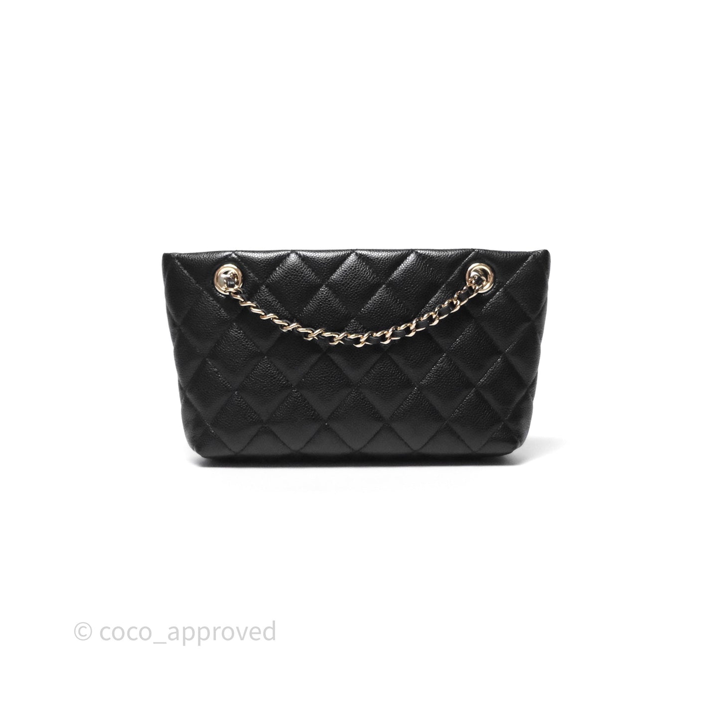 Chanel Mini Tote Bag Black Caviar Gold Hardware 25C