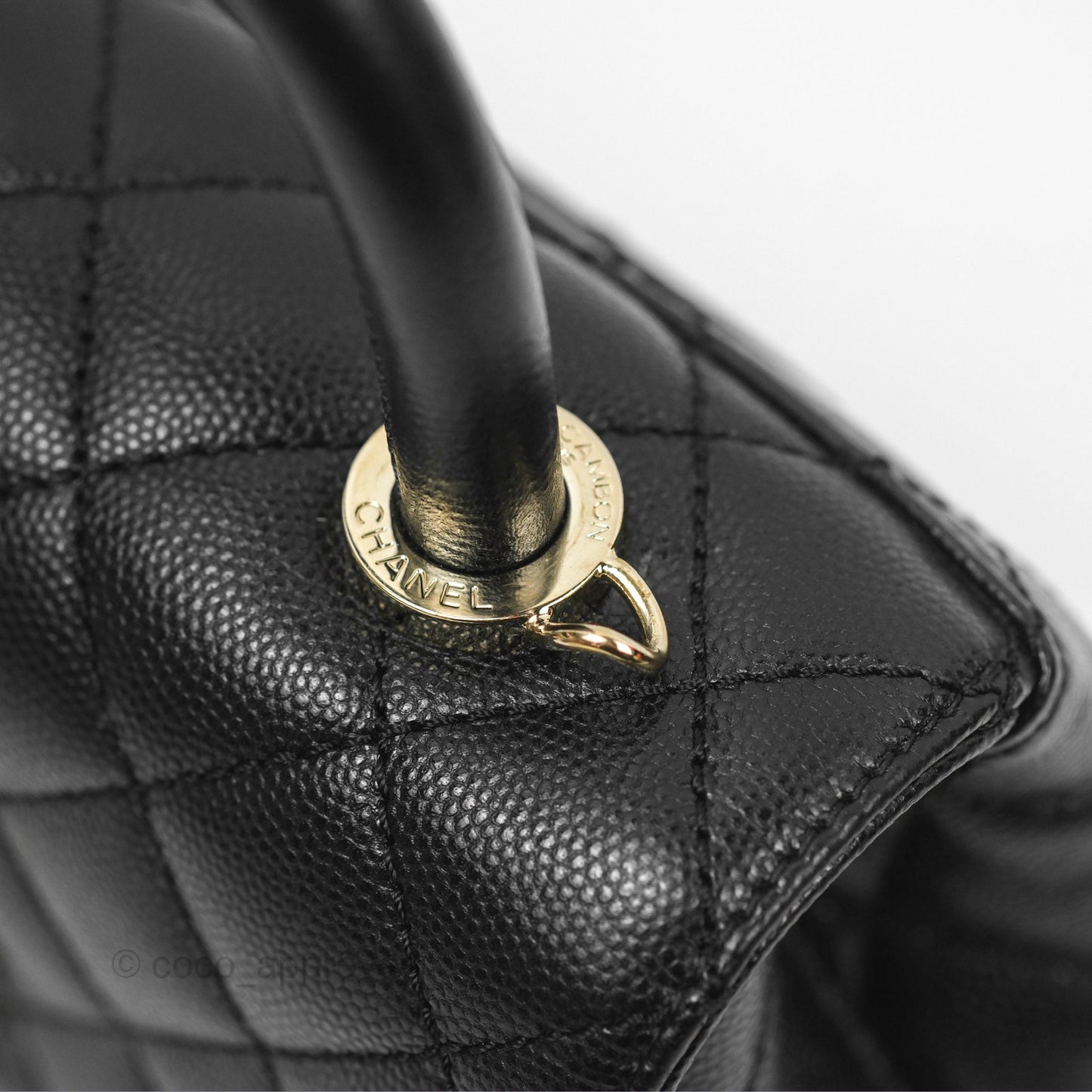 Chanel Mini Coco Handle Quilted Black Caviar Gold Hardware