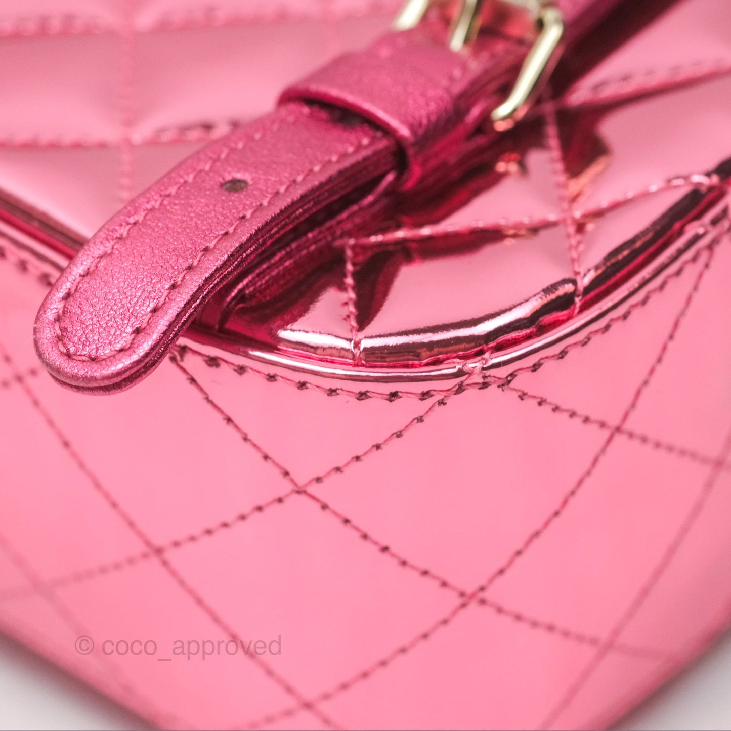Chanel Small Flap Star Backpack Metallic Pink Mirror Calfskin Gold Hardware 24C