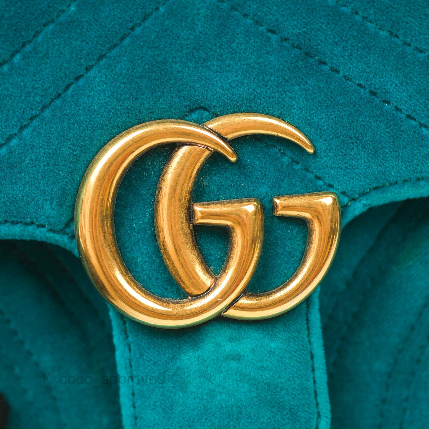 Gucci Mini Marmont Velvet Green Gold Hardware