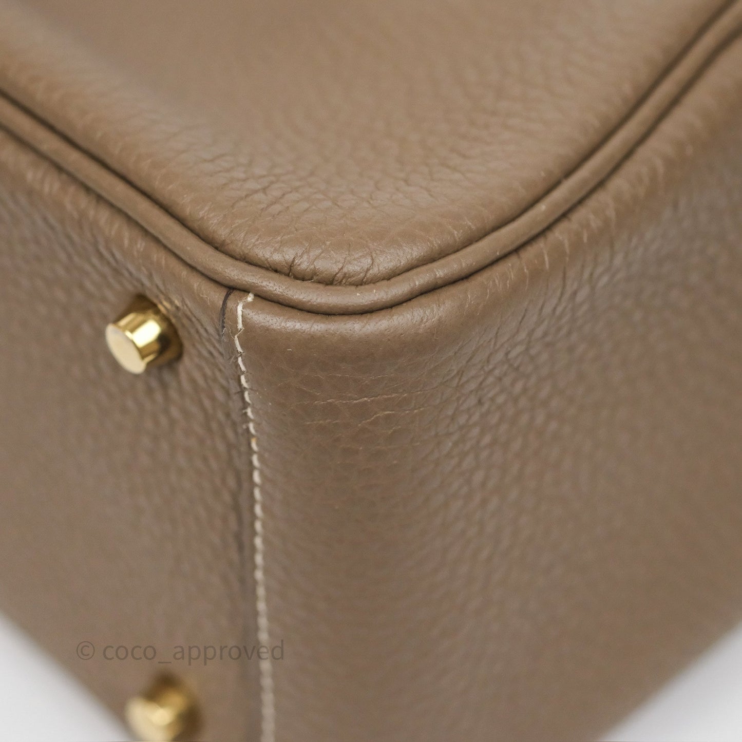 Hermès Mini Lindy 20 Etoupe 18 Clemence Gold Hardware