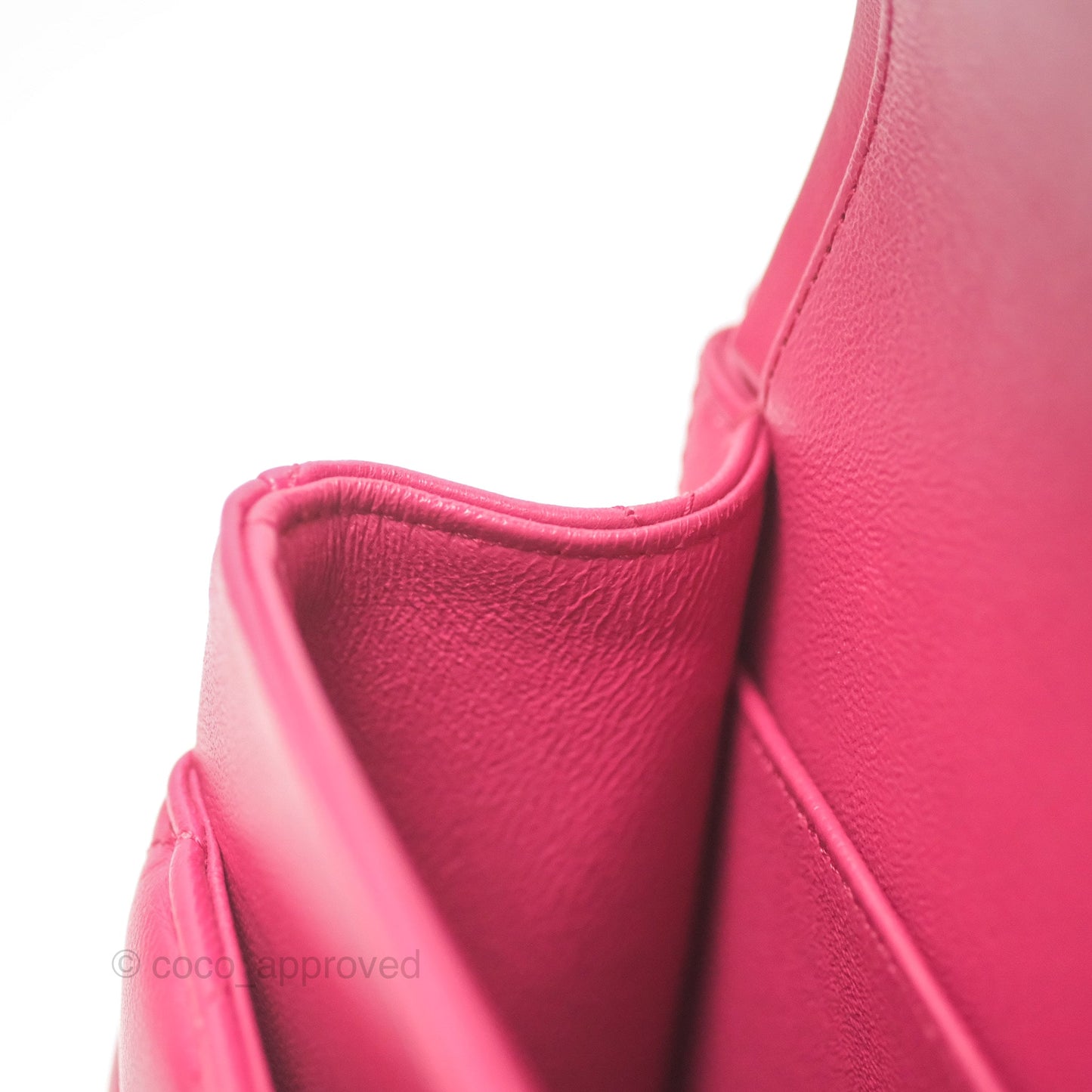 Chanel Classic M/L Medium Flap Quilted Dark Pink Lambskin Silver Hardware