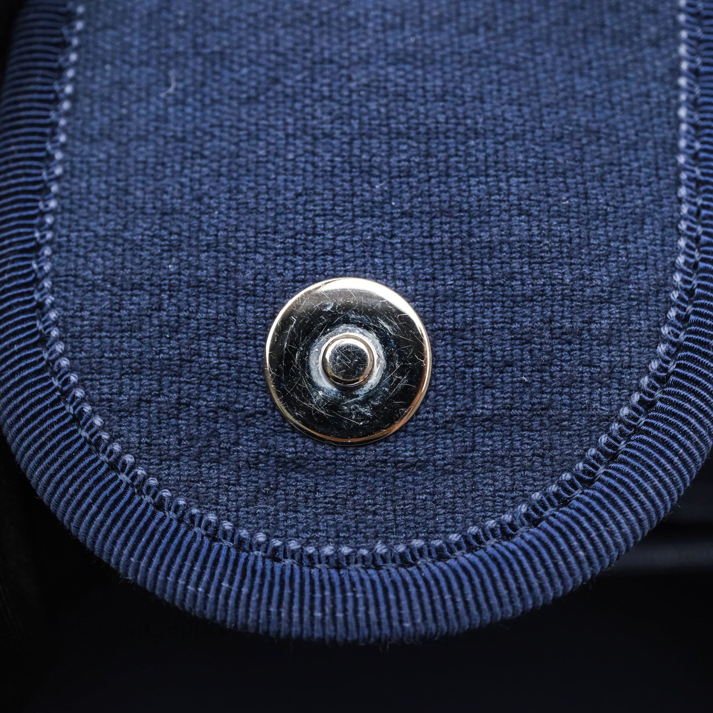 Chanel Large Deauville Navy Canvas Silver Hardware