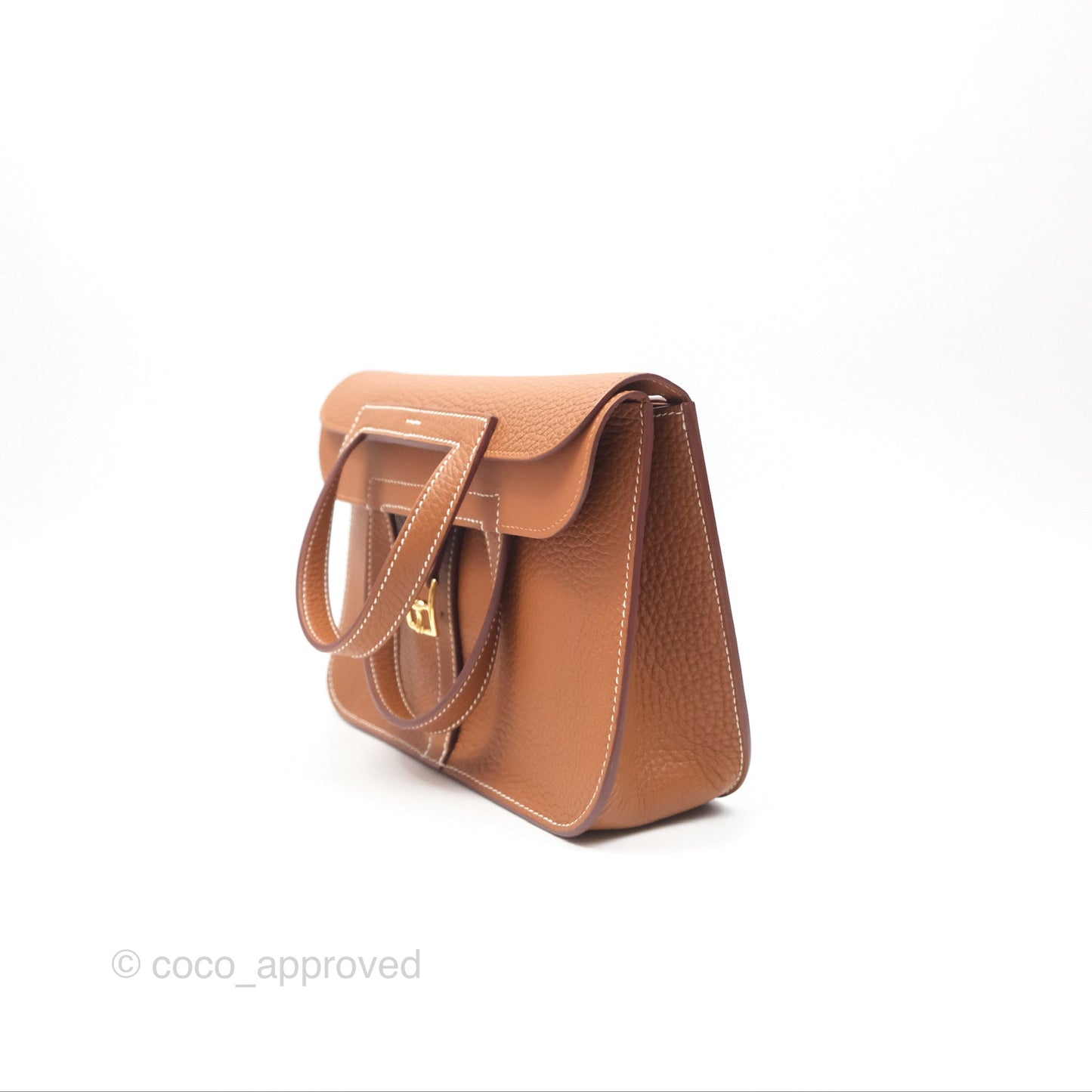 Hermès Halzan 25 Gold Clemence Gold Hardware