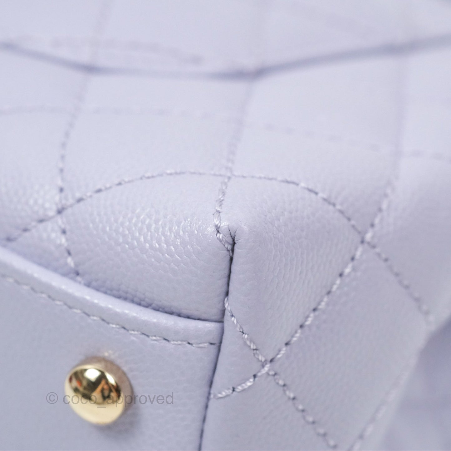 Chanel Small Coco Handle Lilac Caviar Gold Hardware