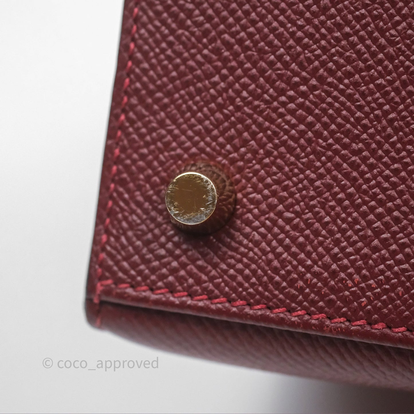 Hermès Sellier Kelly 25 Rouge H Epsom Gold Hardware