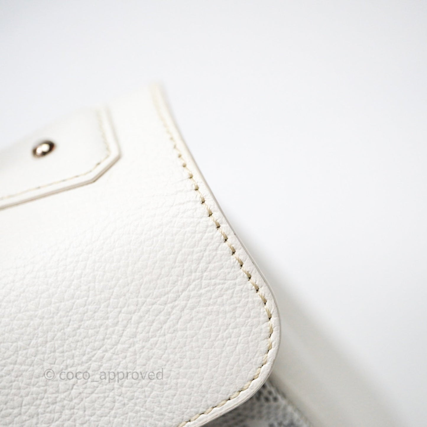 Goyard Saïgon Mini Bag Chevroches Calfskin White Silver Hardware