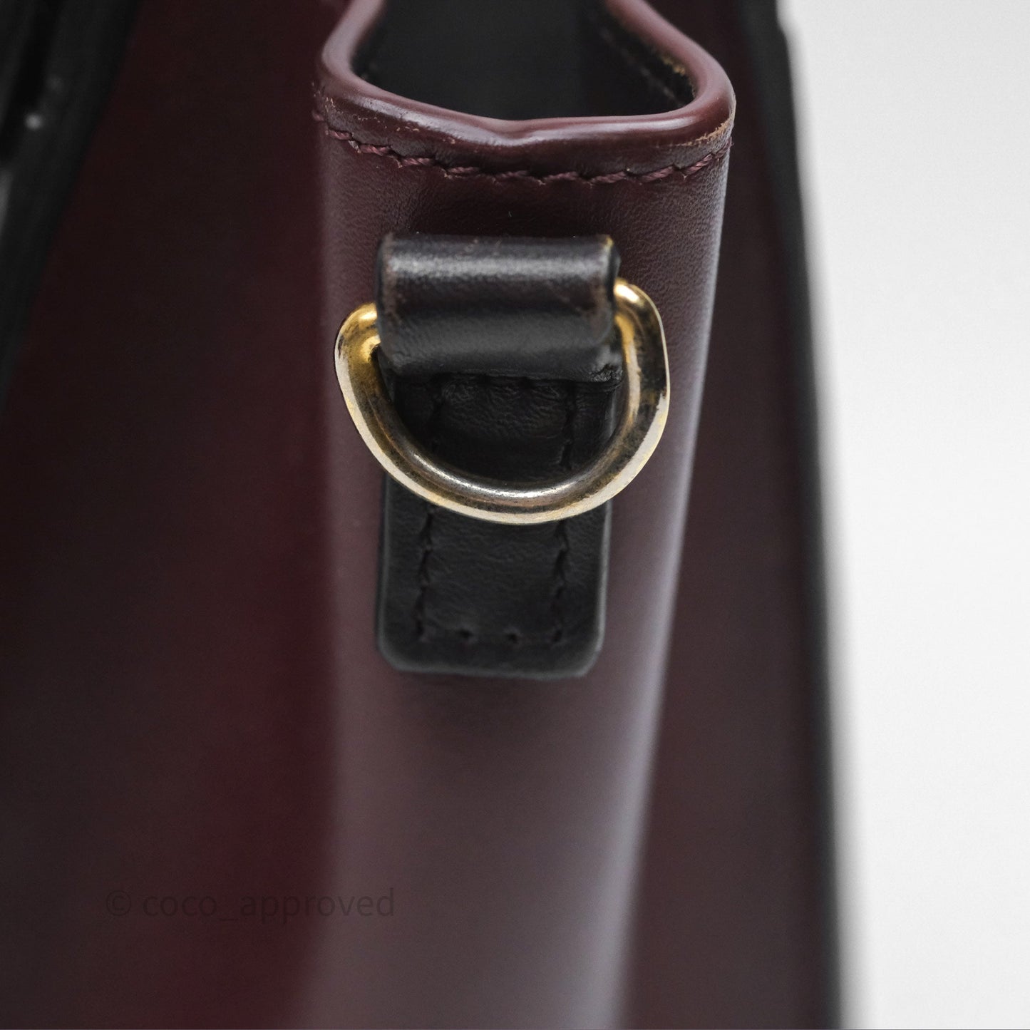 Celine Nano Luggage Satin Calfskin Gold Hardware Red/ Dark Brown