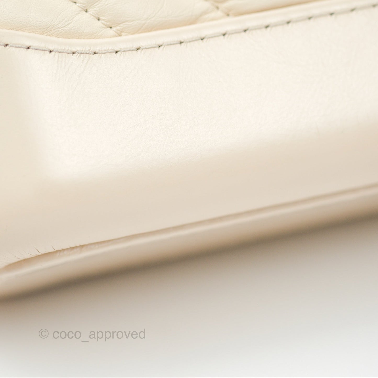 Chanel Small Gabrielle Hobo Chevron Ivory Beige Aged Calfskin