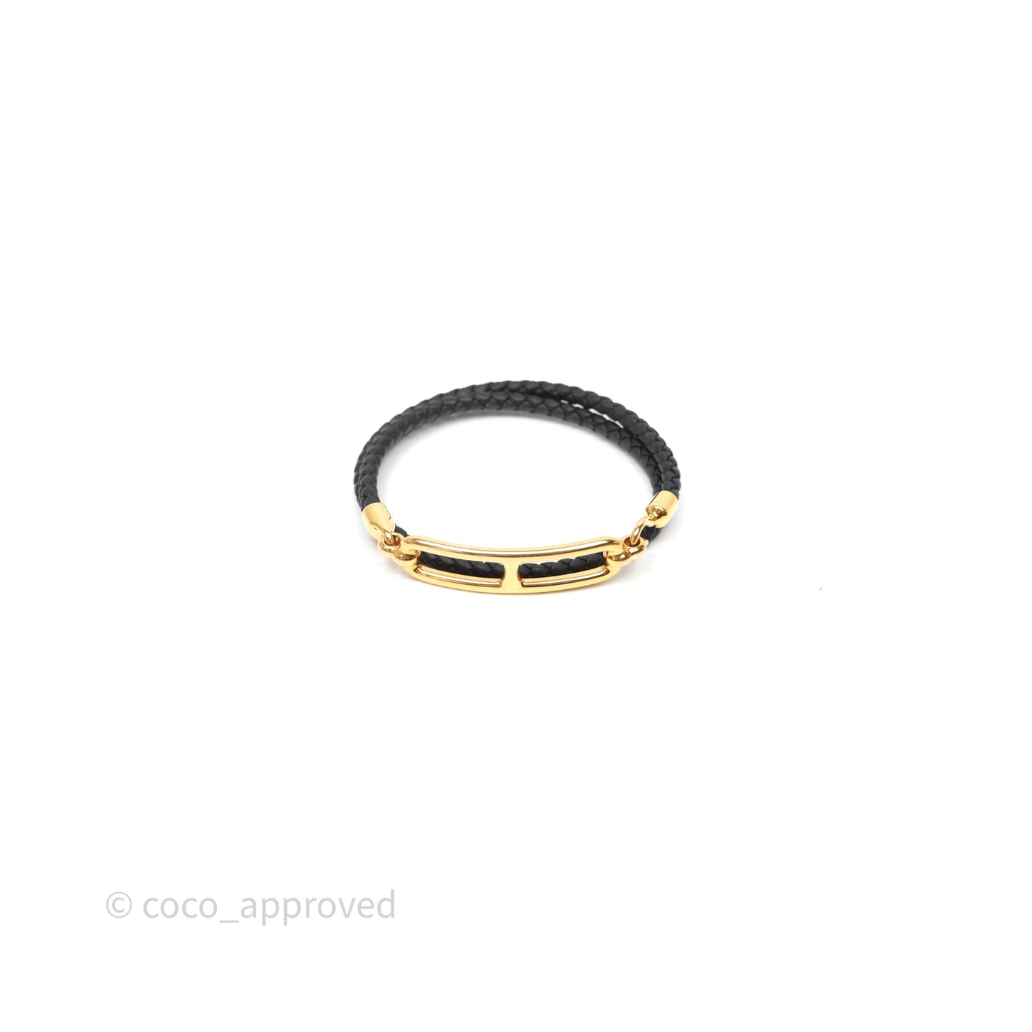 Hermès Roulis Double Tour Bracelet Black Swift Gold Hardware