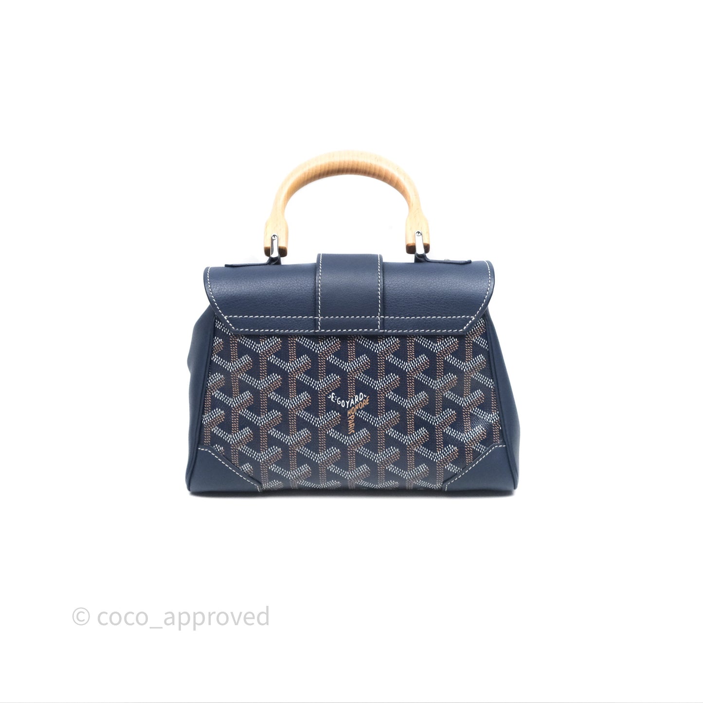 Goyard Saïgon Mini Bag Navy Goyardine Canvas/ Chevroches Calfskin