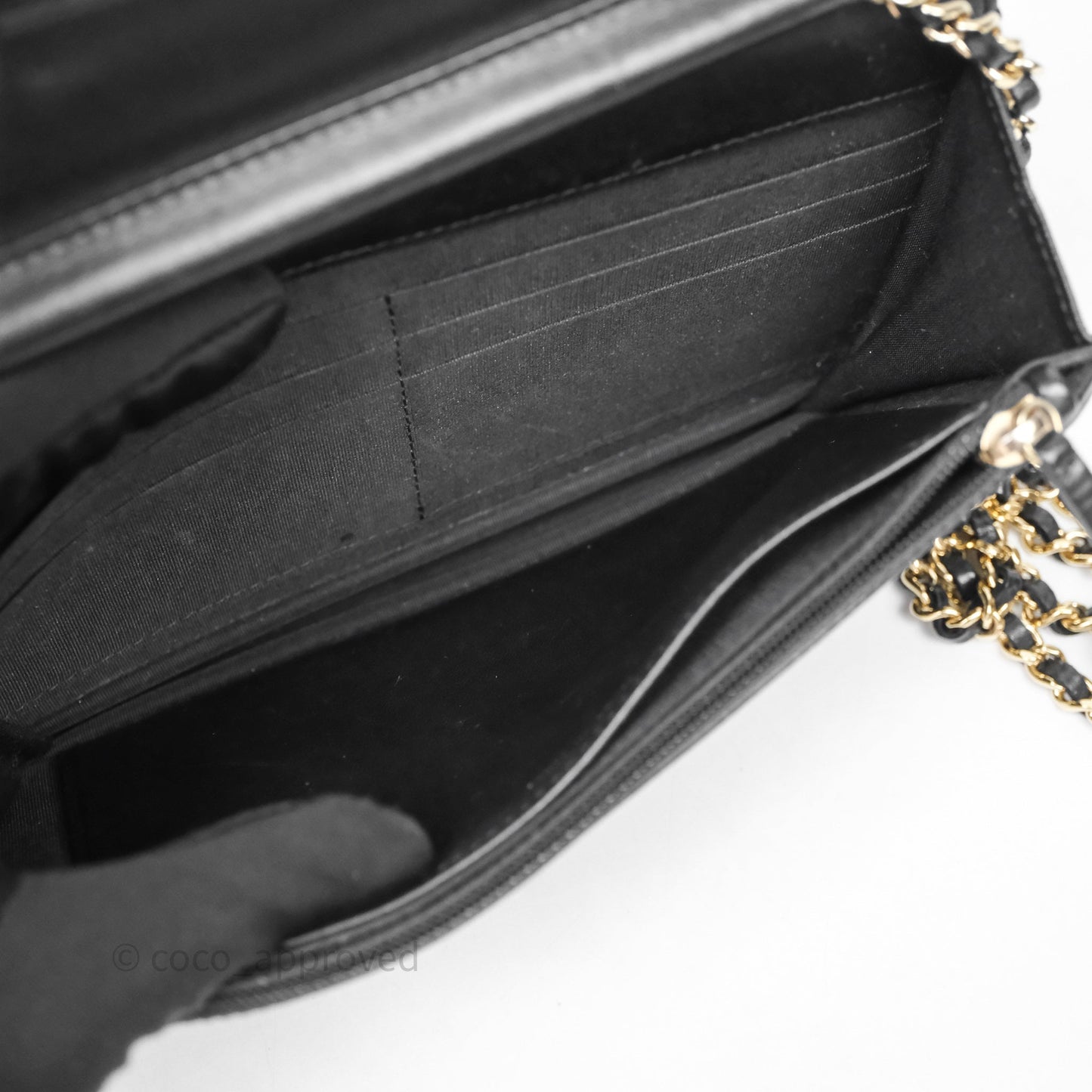 Chanel Black Quilted Lambskin Boy Wallet on Chain Gold Hardware