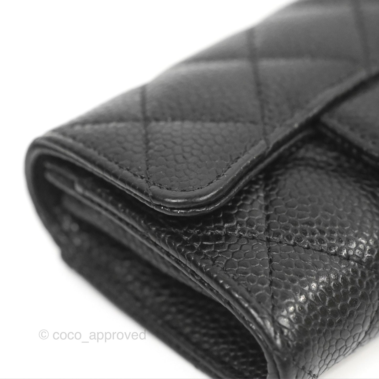 Chanel Classic Flap Card Holder Black Caviar Silver Hardware