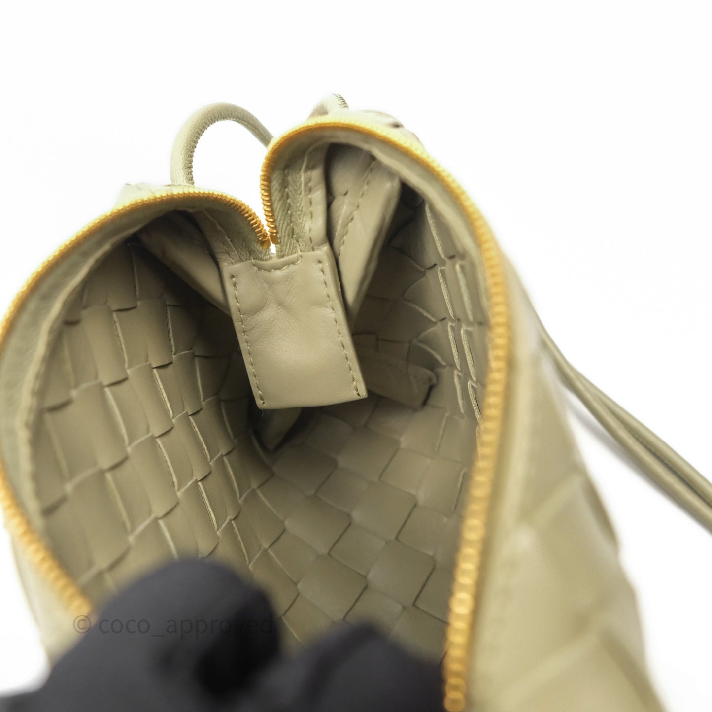 Bottega Veneta Mini Loop Camera Bag Intrecciato Lambskin Travertine