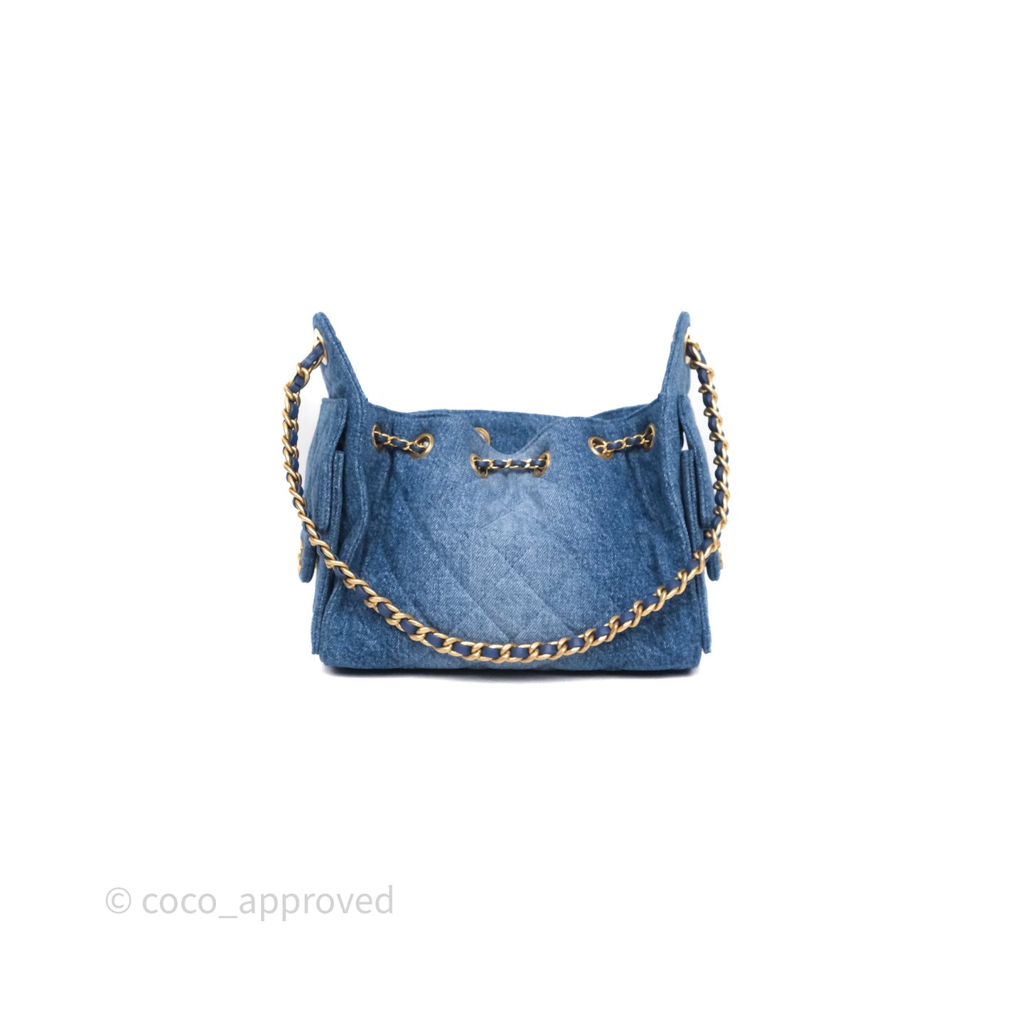 Chanel 25 Mini Washed Denim Aged Gold Hardware