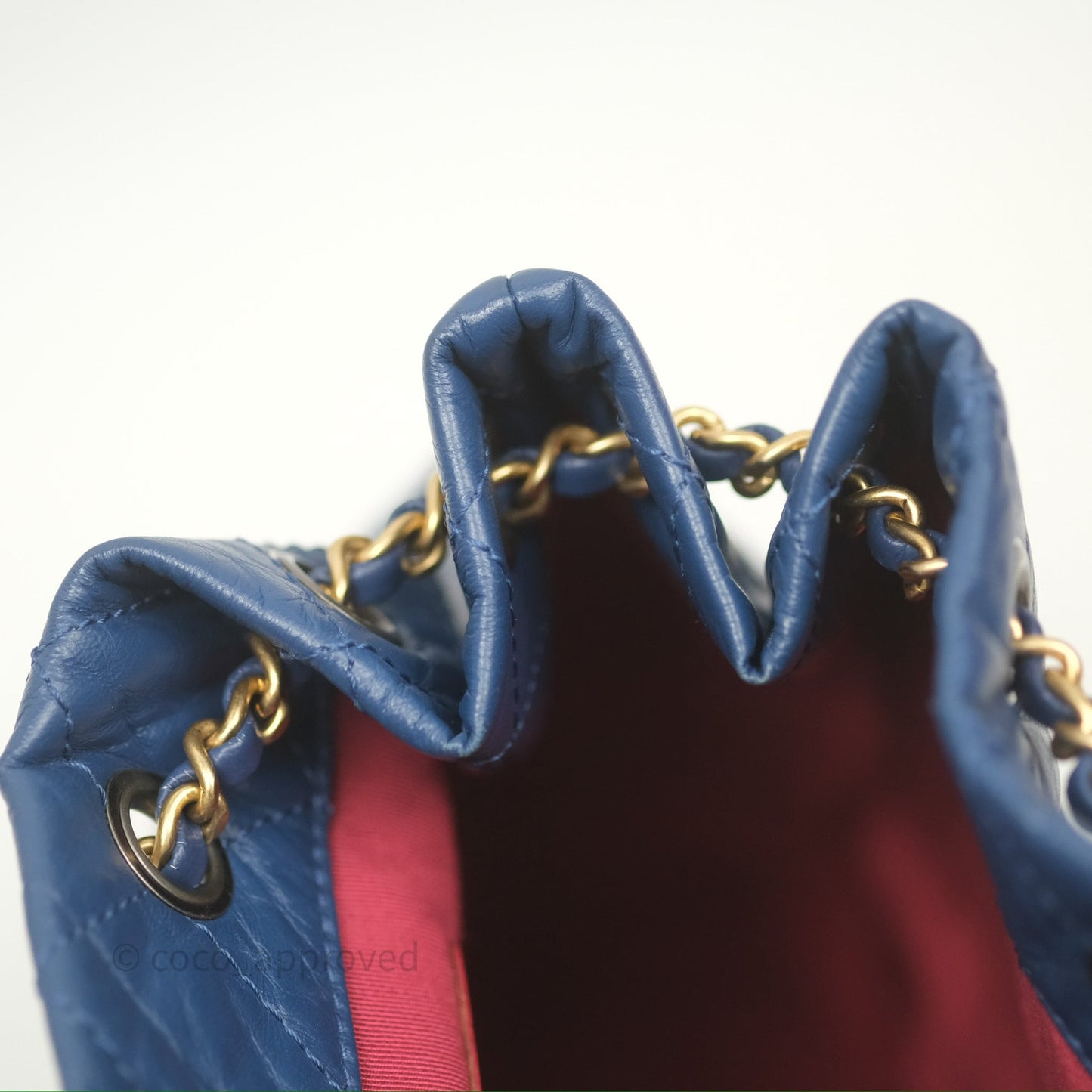 Chanel Small Gabrielle Backpack Blue Aged Calfskin
