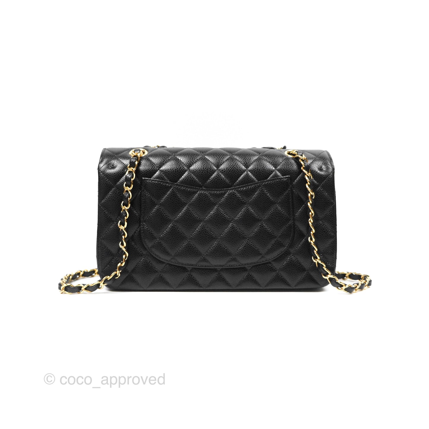 Chanel Classic M/L Medium Flap Quilted Black Caviar Gold Hardware