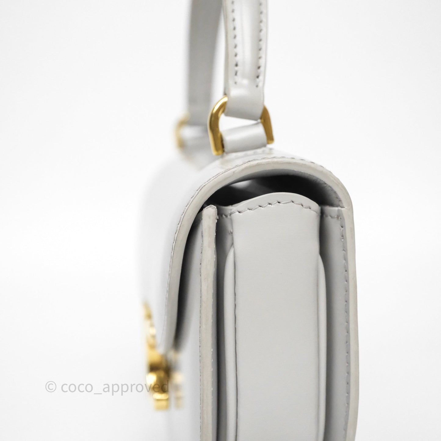 Celine Mini Besace Clea in Shiny Calfskin Grey