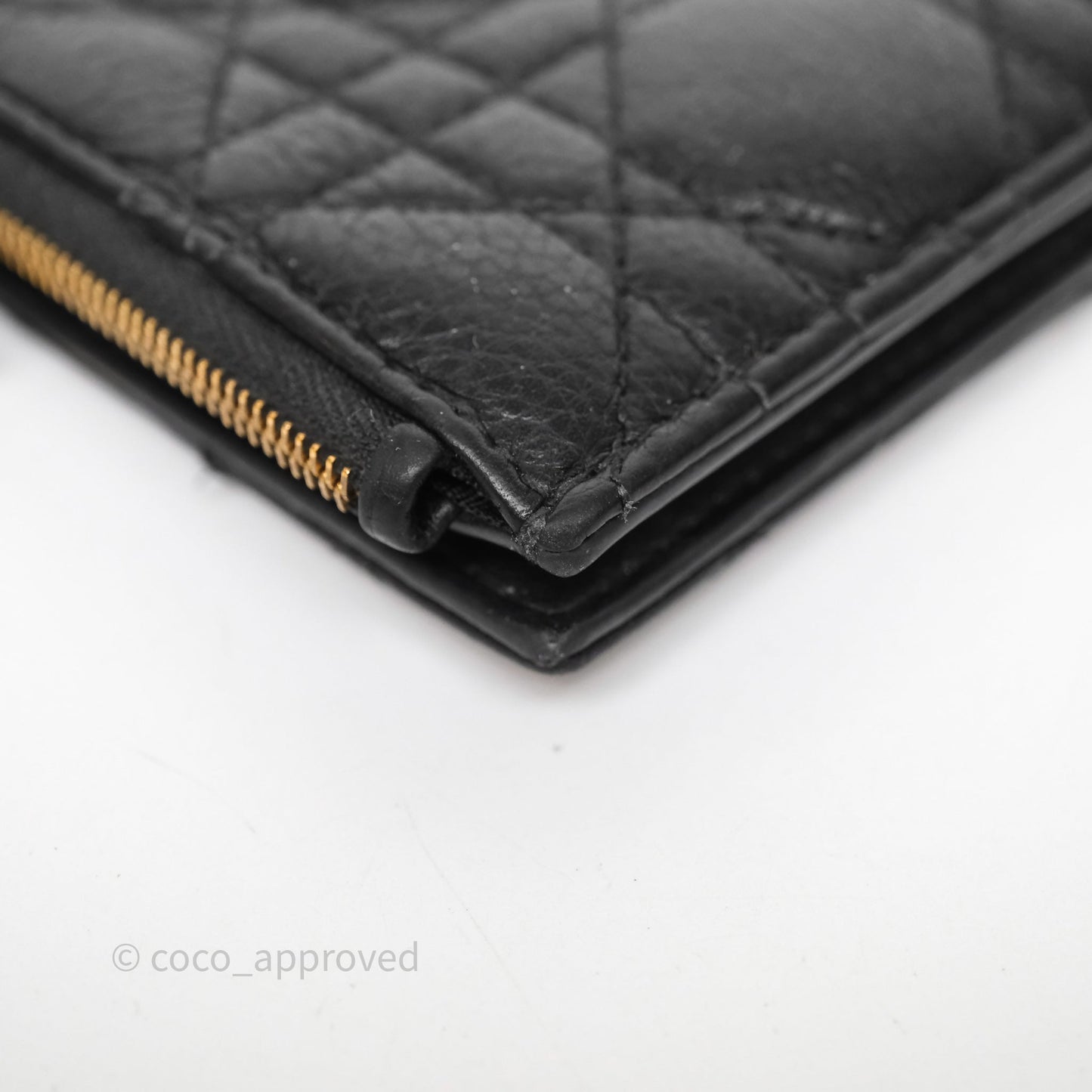 Christian Dior Caro Dahlia Wallet Black Calfskin Gold Hardware