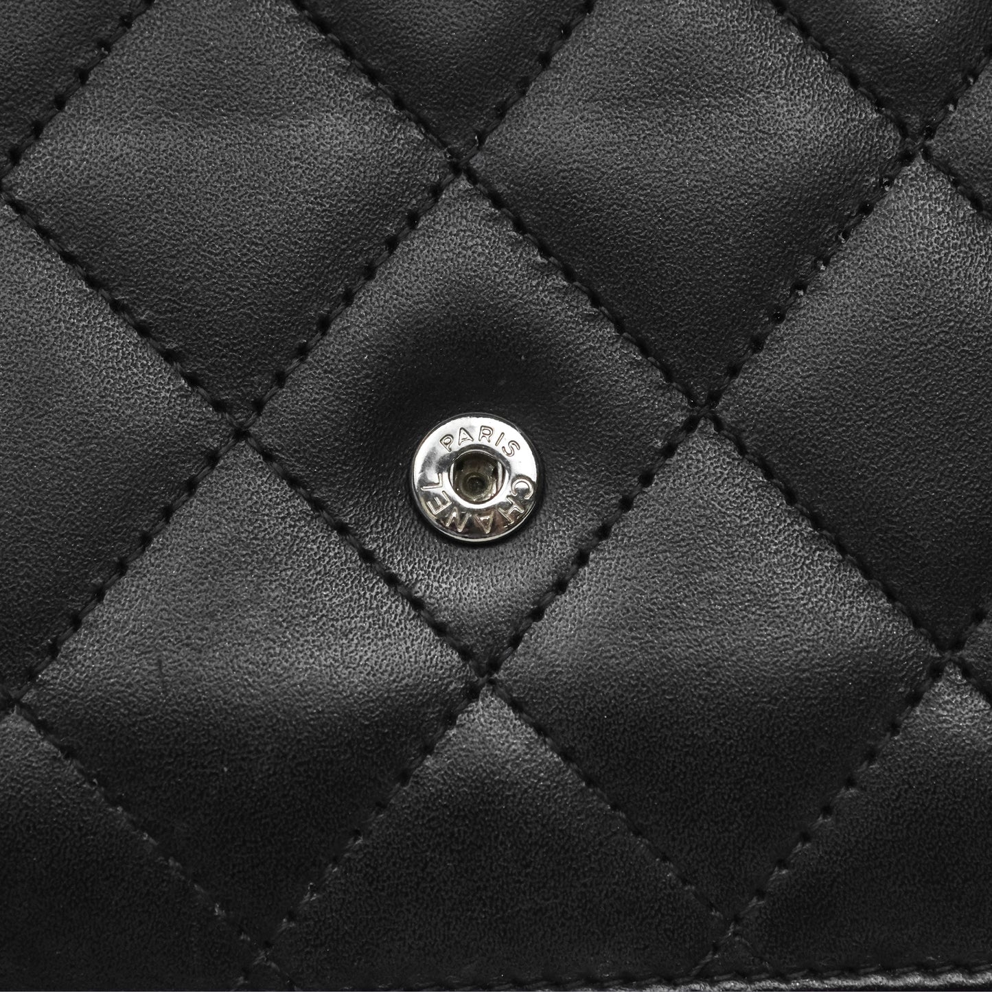 Chanel Quilted Wallet on Chain WOC Cambon Black Calfskin Silver Hardware