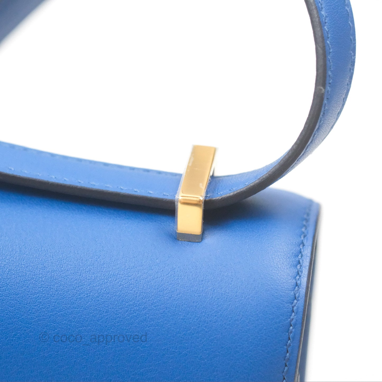 Hermès Constance Mini 18cm Mirror Bleu France 71 Swift Gold Hardware