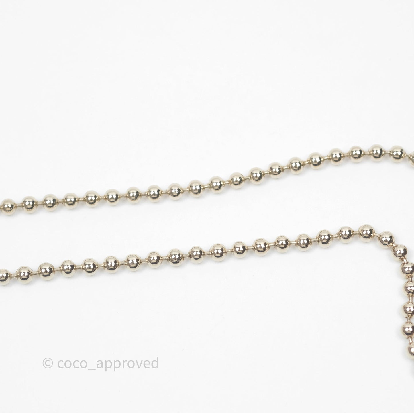 Chanel CC Guitar Drop Necklace Gold Tone 24A
