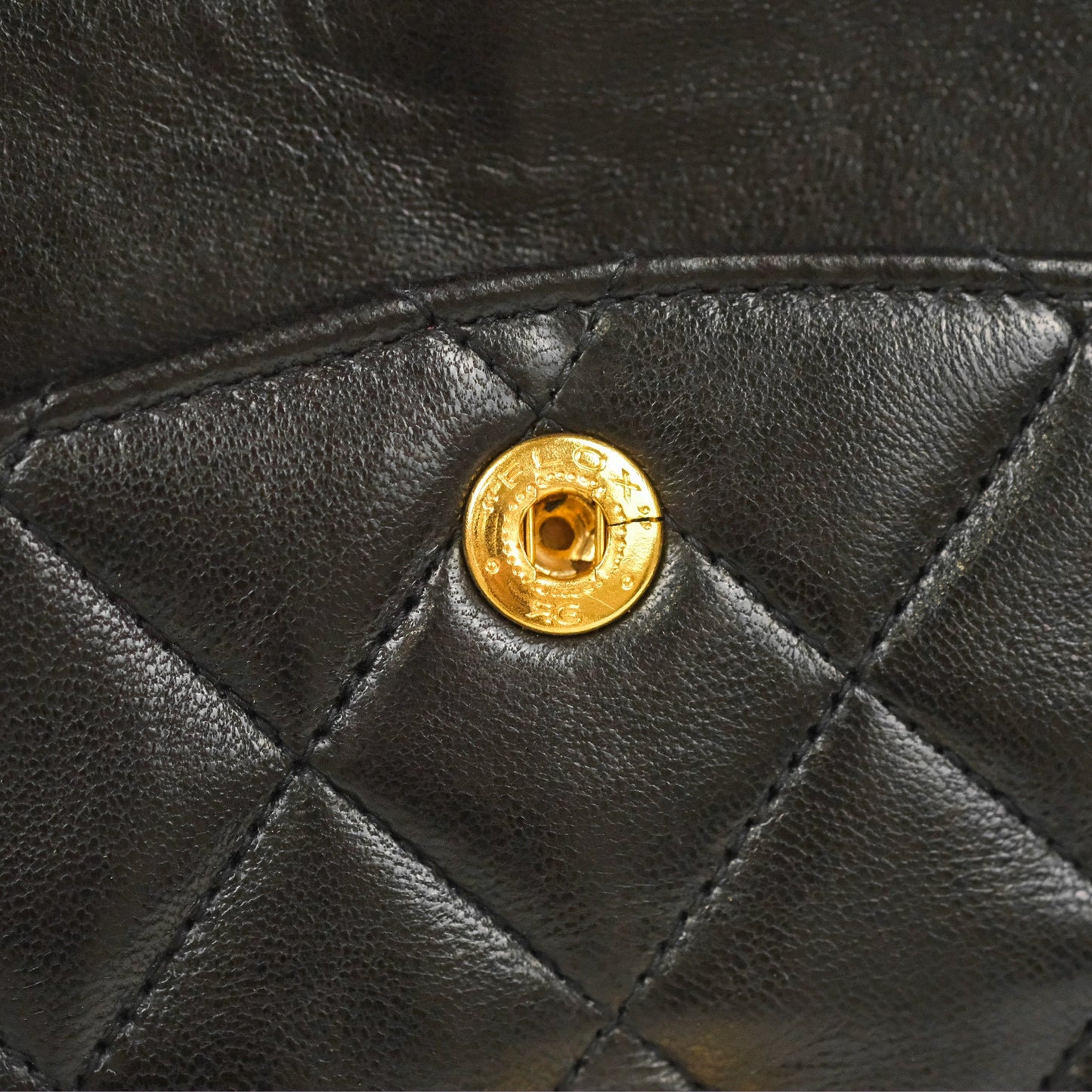 Chanel Vintage Medium Classic Flap Black Lambskin 24K Gold Hardware