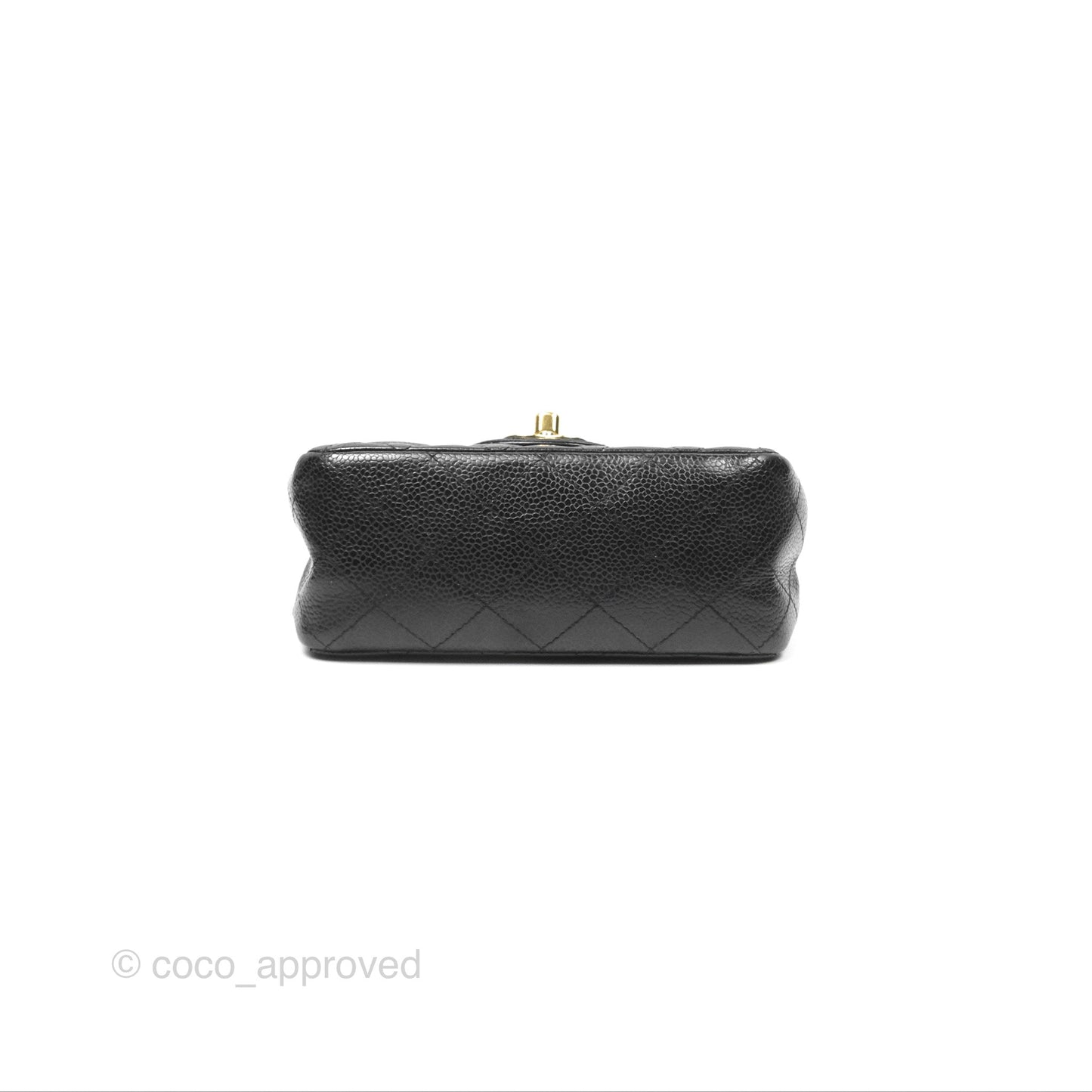 Chanel Vintage Mini Square Quilted Black Caviar Gold Hardware